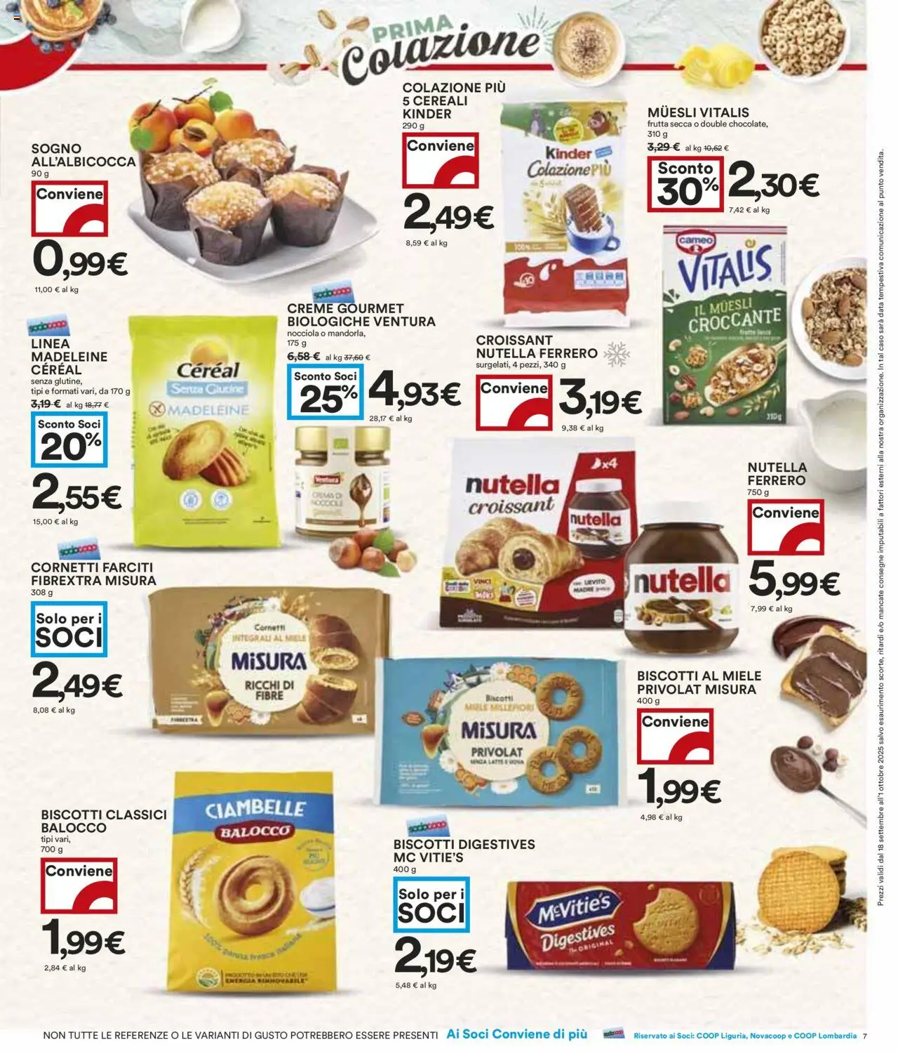 Volantino COOP del 18.09.2025 | Pagina: 7 | Prodotti: Ciambelle, Uova, Cereali, Data