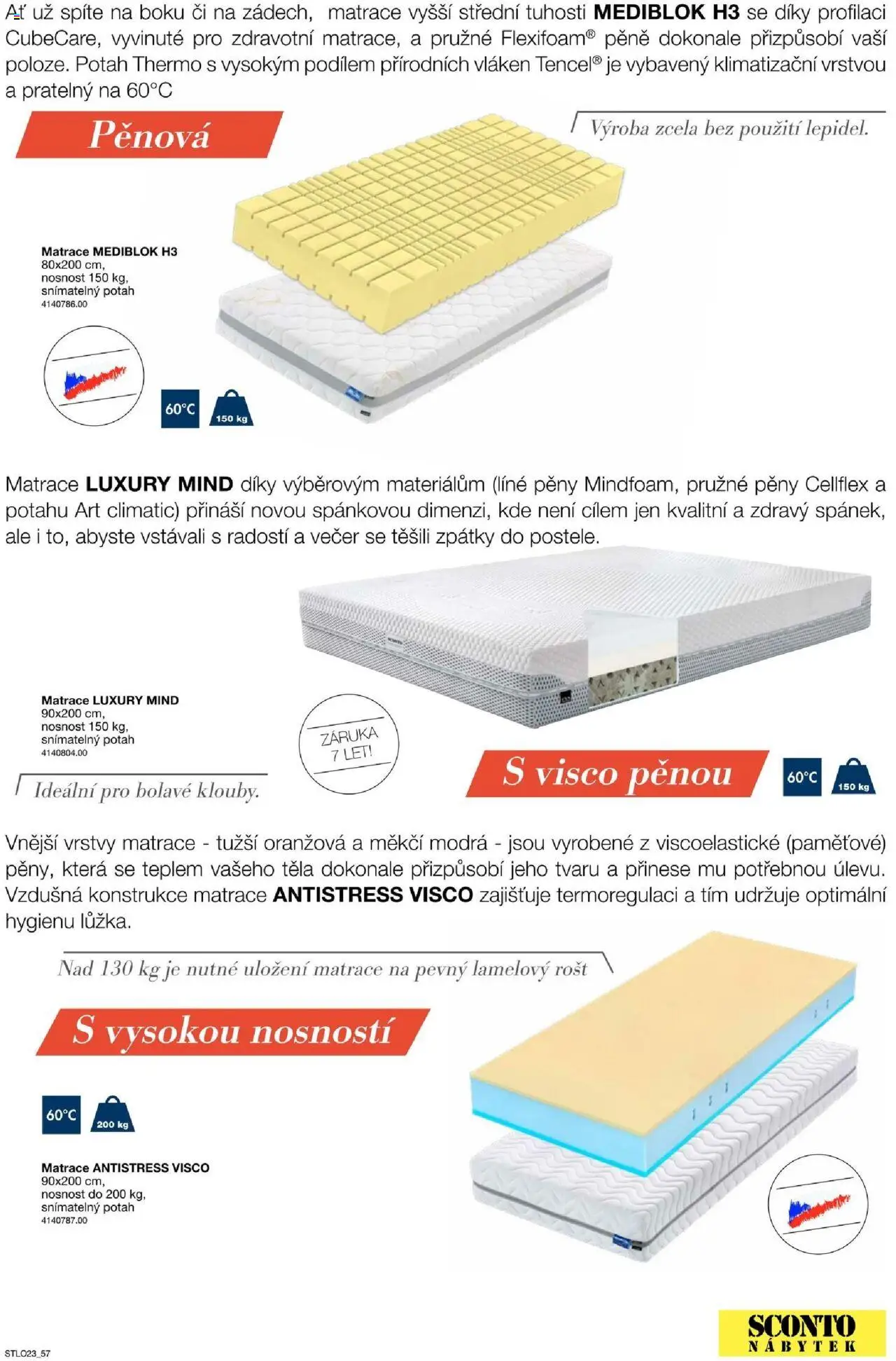 Sconto nábytek katalog - Ložnice od 01.01.2025 | Strana: 57 | Produkty: Nábytek, Matrace, Rošt
