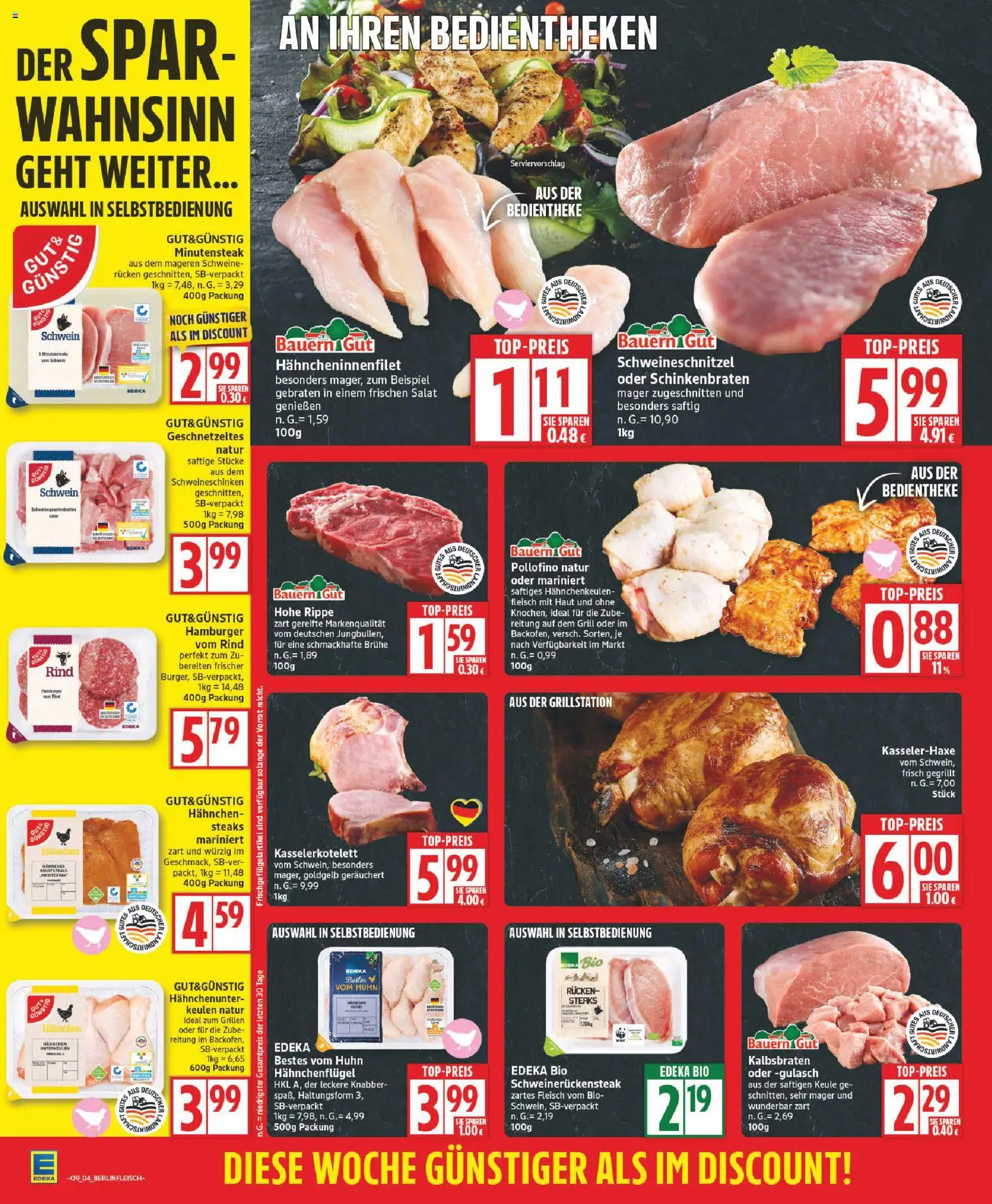 Edeka Prospekt 	 – gültig ab 23.02.2026 | Seite: 4 | Produkte: Grill, Gulasch, Schweinerucken, Salat