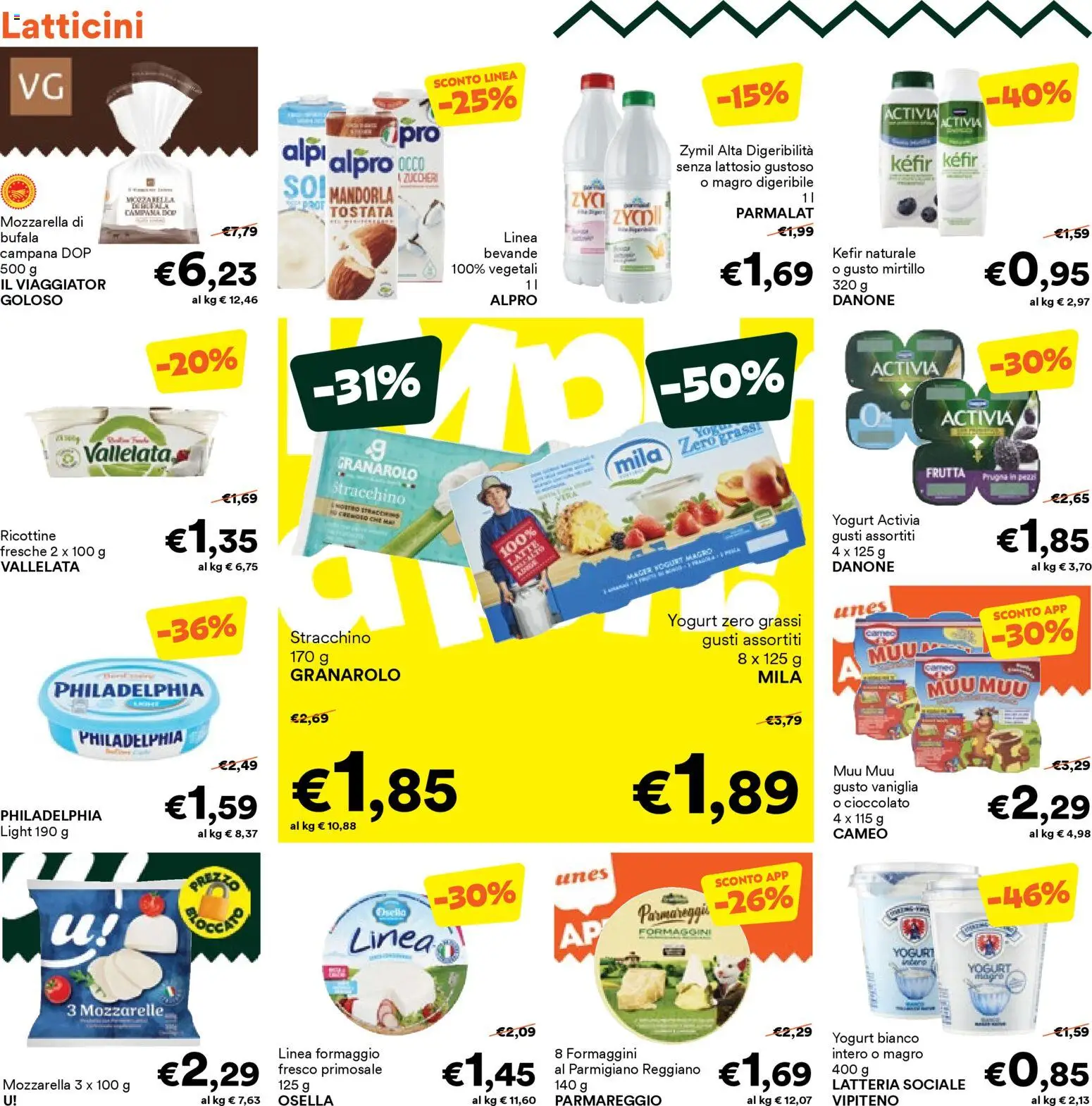 Volantino Unes del 12.01.2026 | Pagina: 8 | Prodotti: Yogurt, Frutta, Formaggio, Stracchino