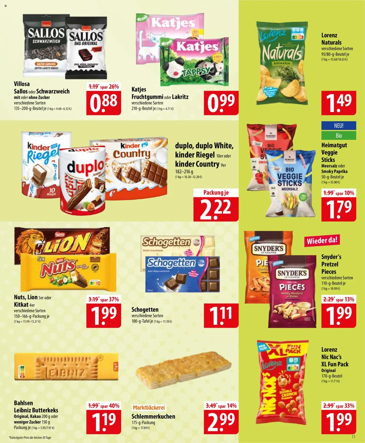 Famila Prospekt 	 – gültig ab 20.04.2026 | Seite: 11 | Produkte: Katjes, Kinder riegel, Paprika, Schogetten