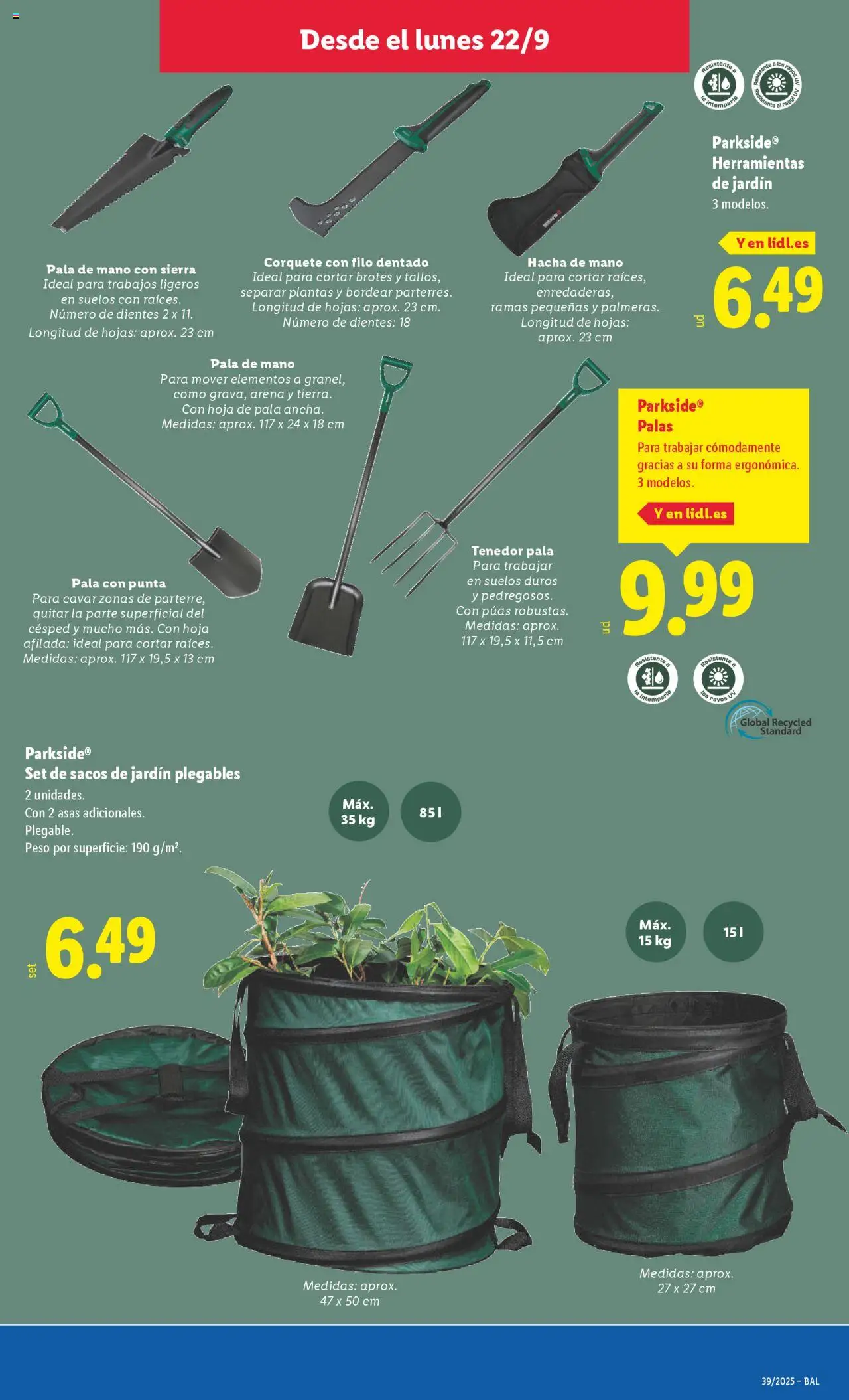 Lidl folleto de bazar │ válido desde el 22.09.2025 | Página: 15