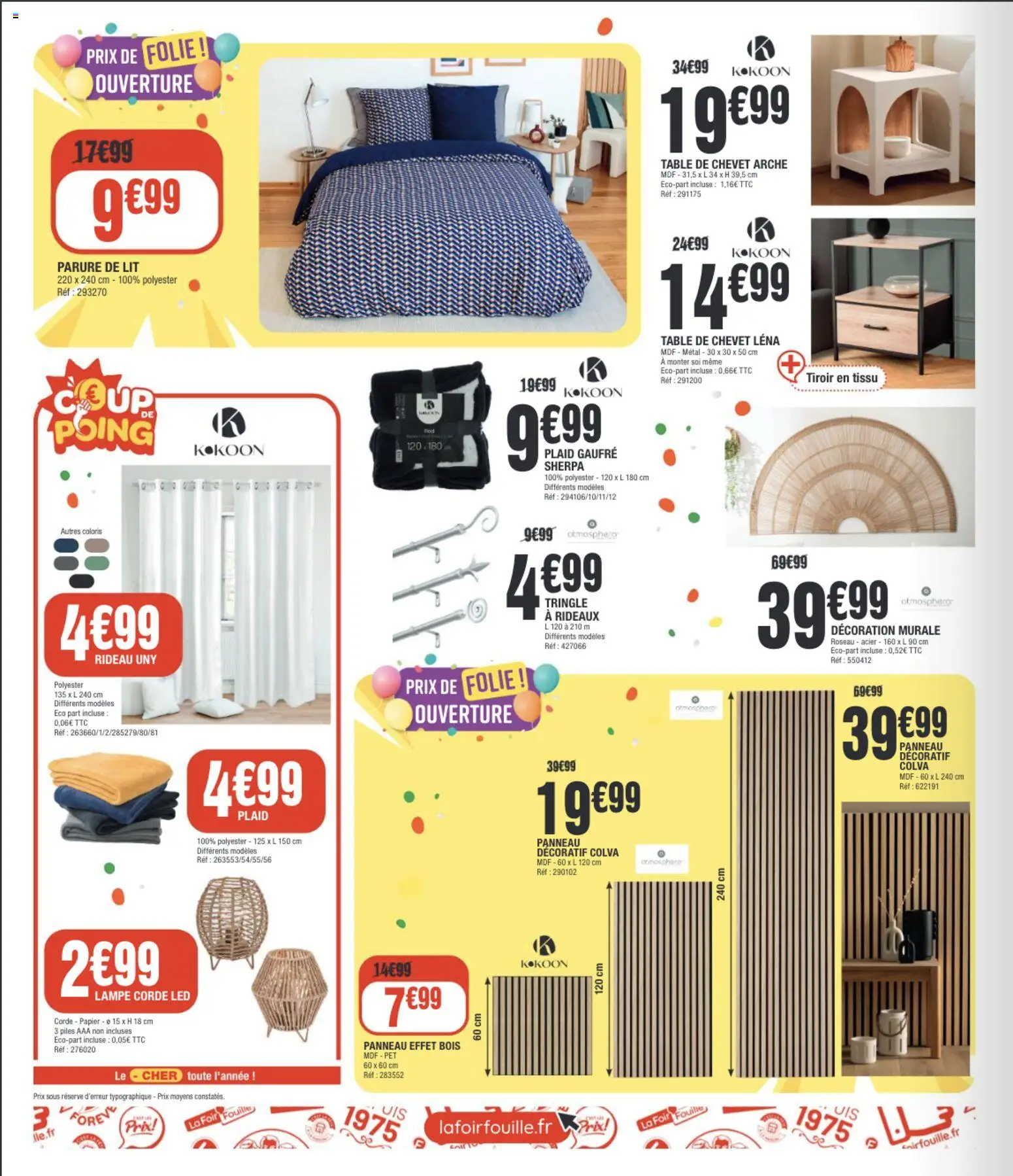 {H1} | Page: 4 | Produits: Parure de lit, Table, Lampe, Piles