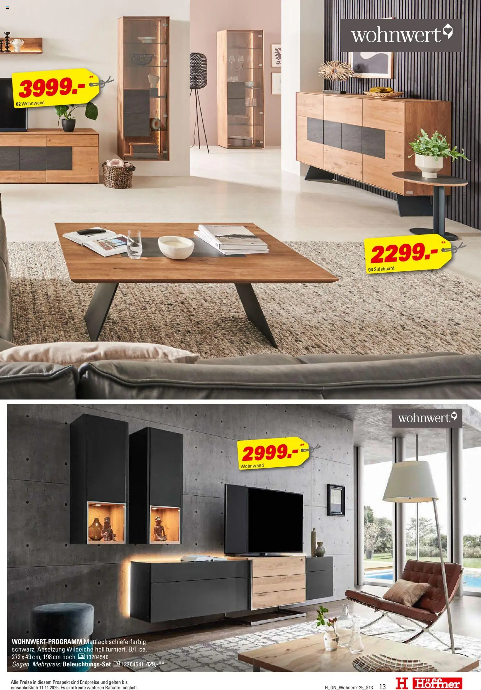 Höffner Wohnen Spezial – gültig ab 29.10.2025 | Seite: 13 | Produkte: Sideboard, Wohnwand