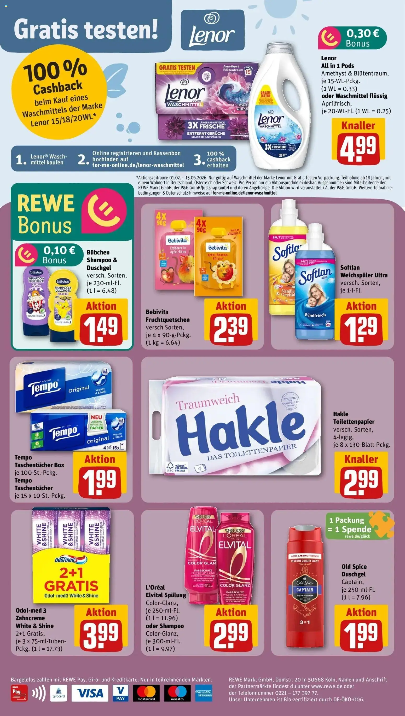 Rewe Prospekt Berlin / Friedrichshain	 – gültig ab 05.04.2026 | Seite: 24 | Produkte: Shampoo, Weichspüler, Tempo, Pfirsich