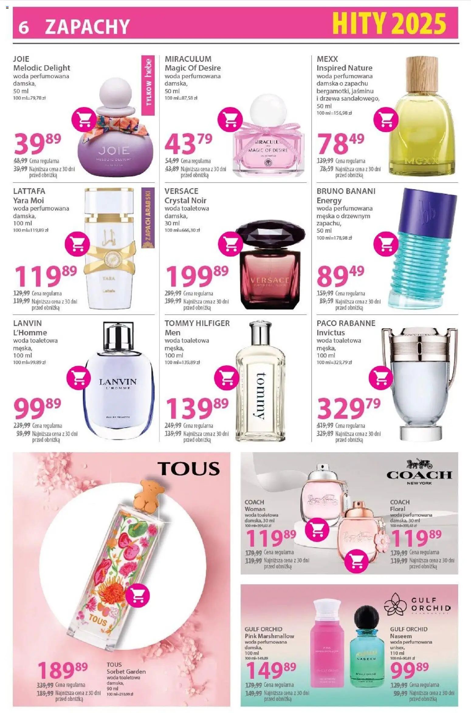 Hebe Gazetka od 02.01.2026 | Strona: 6 | Produkty: Zapach, Sorbet, Woda toaletowa, Woda