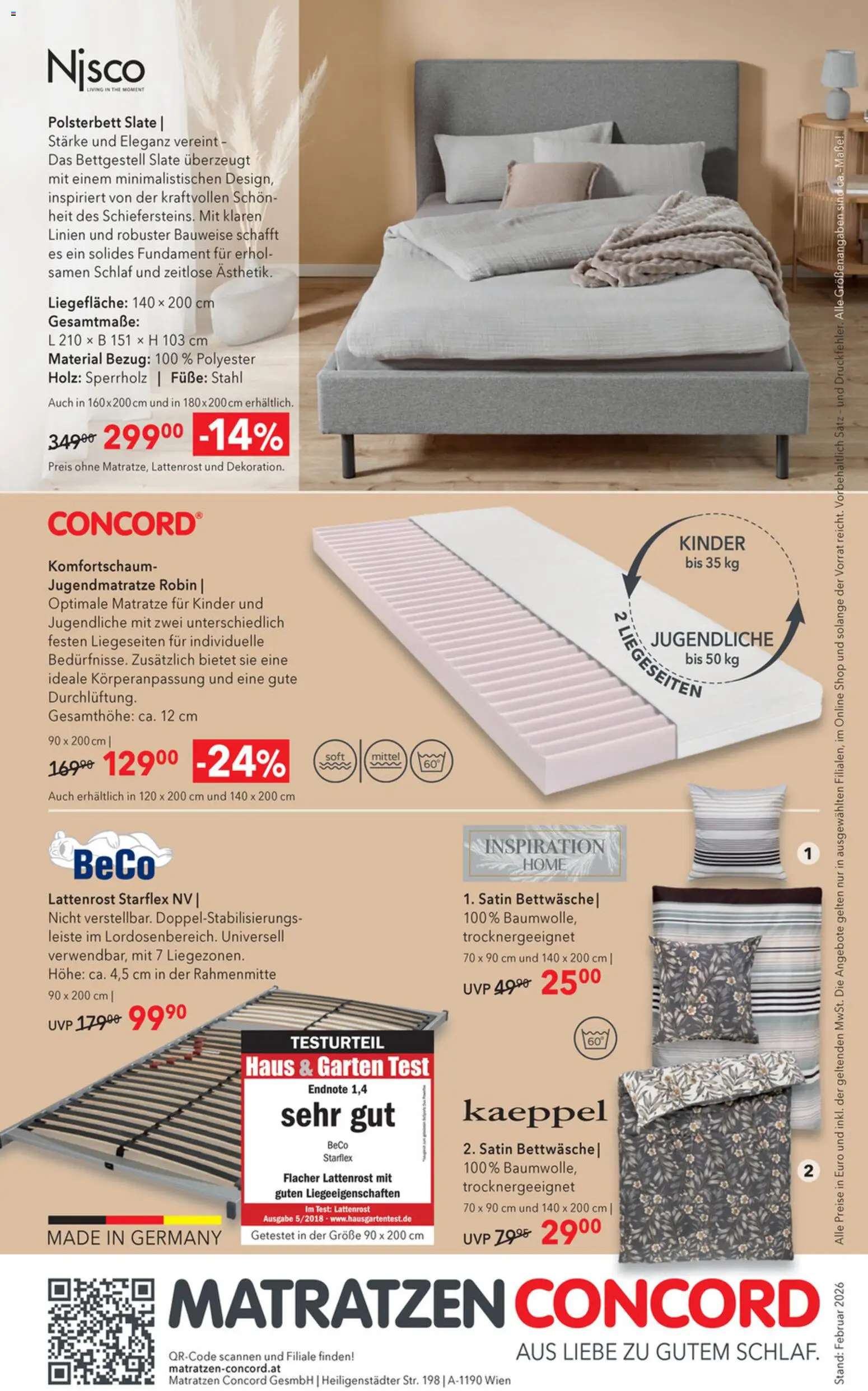 Matratzen Concord Flugblatt gültig ab 25.02.2026 | Seite: 4 | Produkte: Matratze, Lattenrost