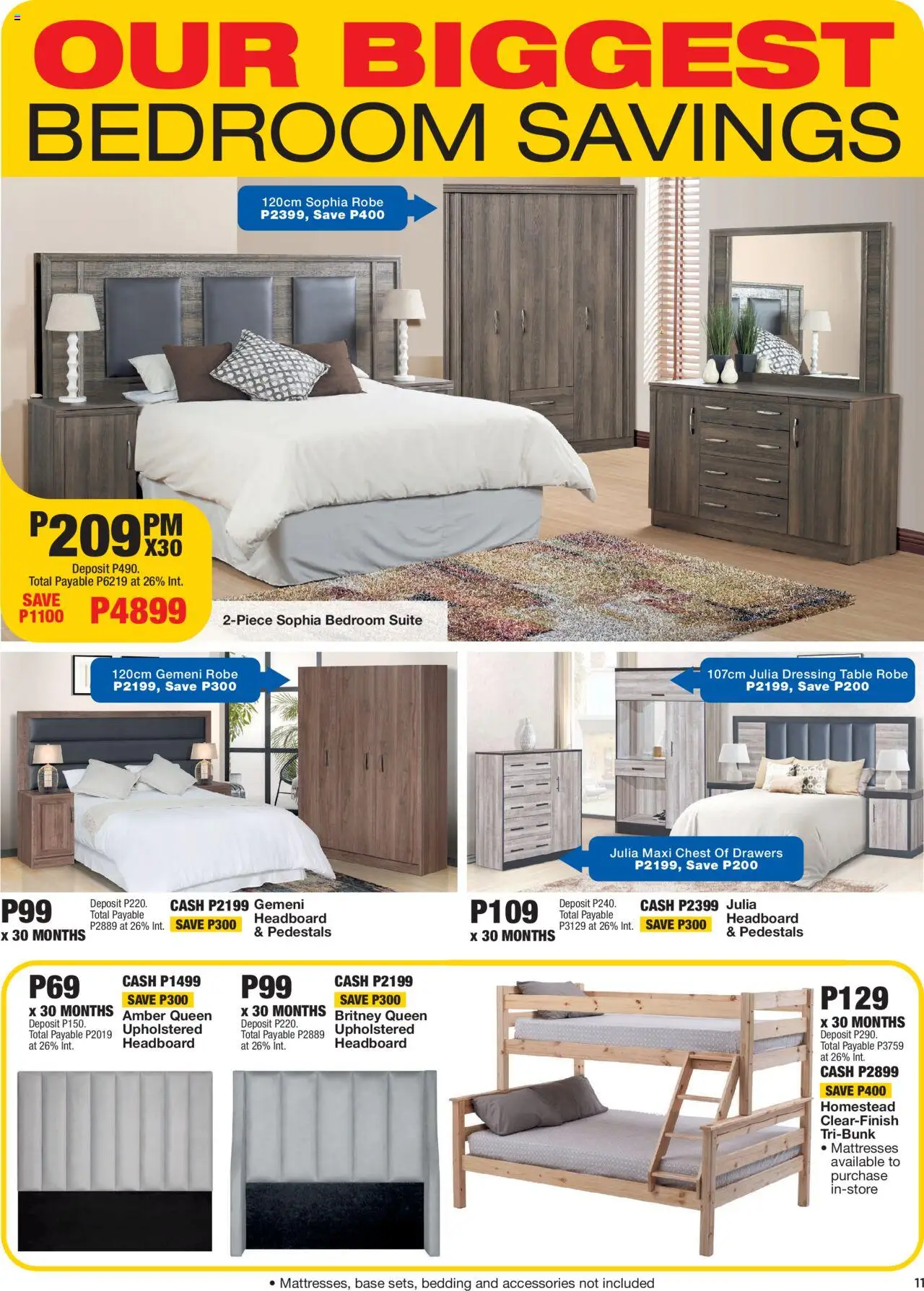 New OK Furniture catalogue – valid from 17.09.2025 | Page: 11 | Products: Headboard, Chest of drawers, Table, Dressing