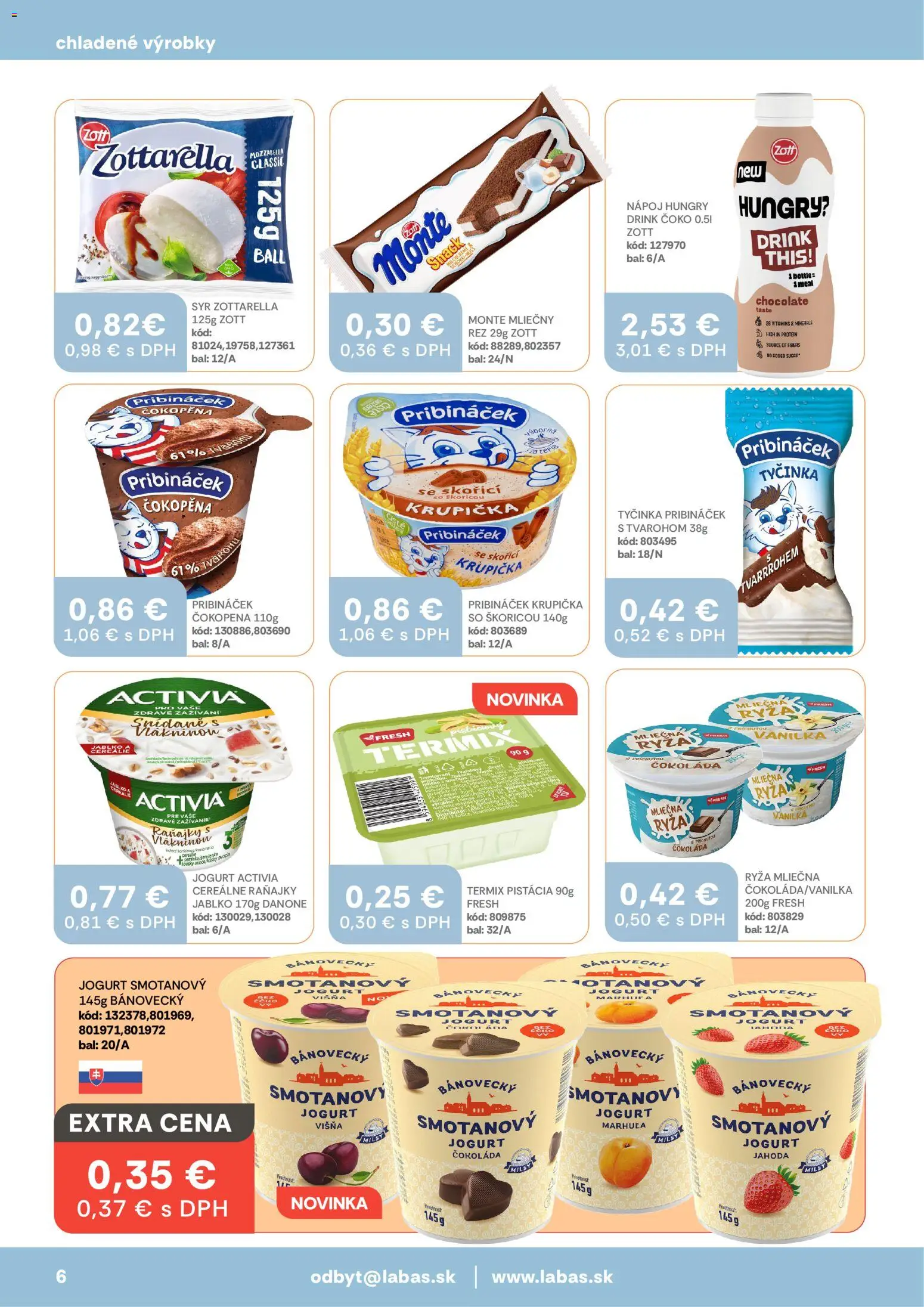 Nové Labaš akcie – leták je platný od 16.01.2026 | Strana: 6 | Produkty: Jogurt, Ryža, Mozzarella, Protein