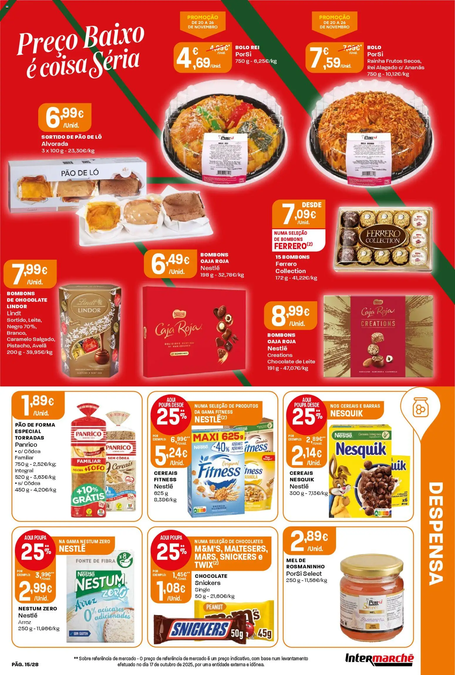 Intermarché Folheto Contact │ válido de 20.11.2025 | Página: 15 | Produtos: Bolo, Base, Leite, Pão