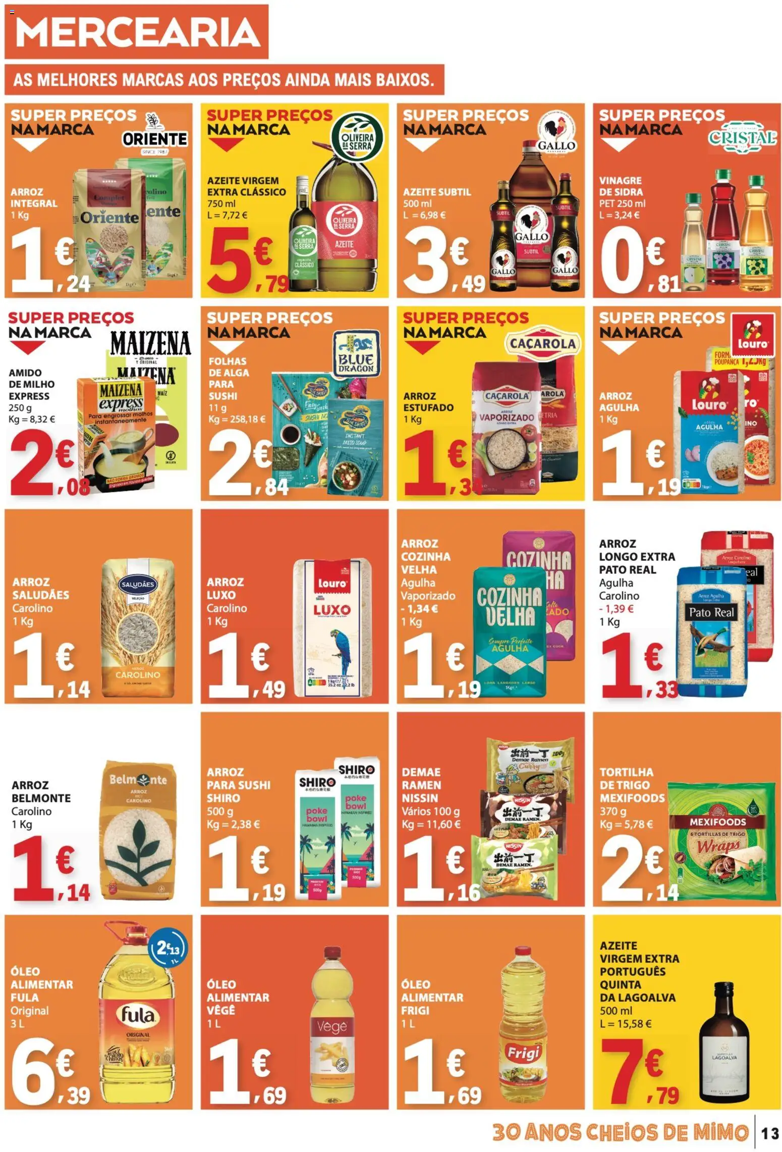 E.Leclerc folheto │ válido de 23.04.2026 | Página: 13 | Produtos: Vinagre, Louro, Arroz, Milho