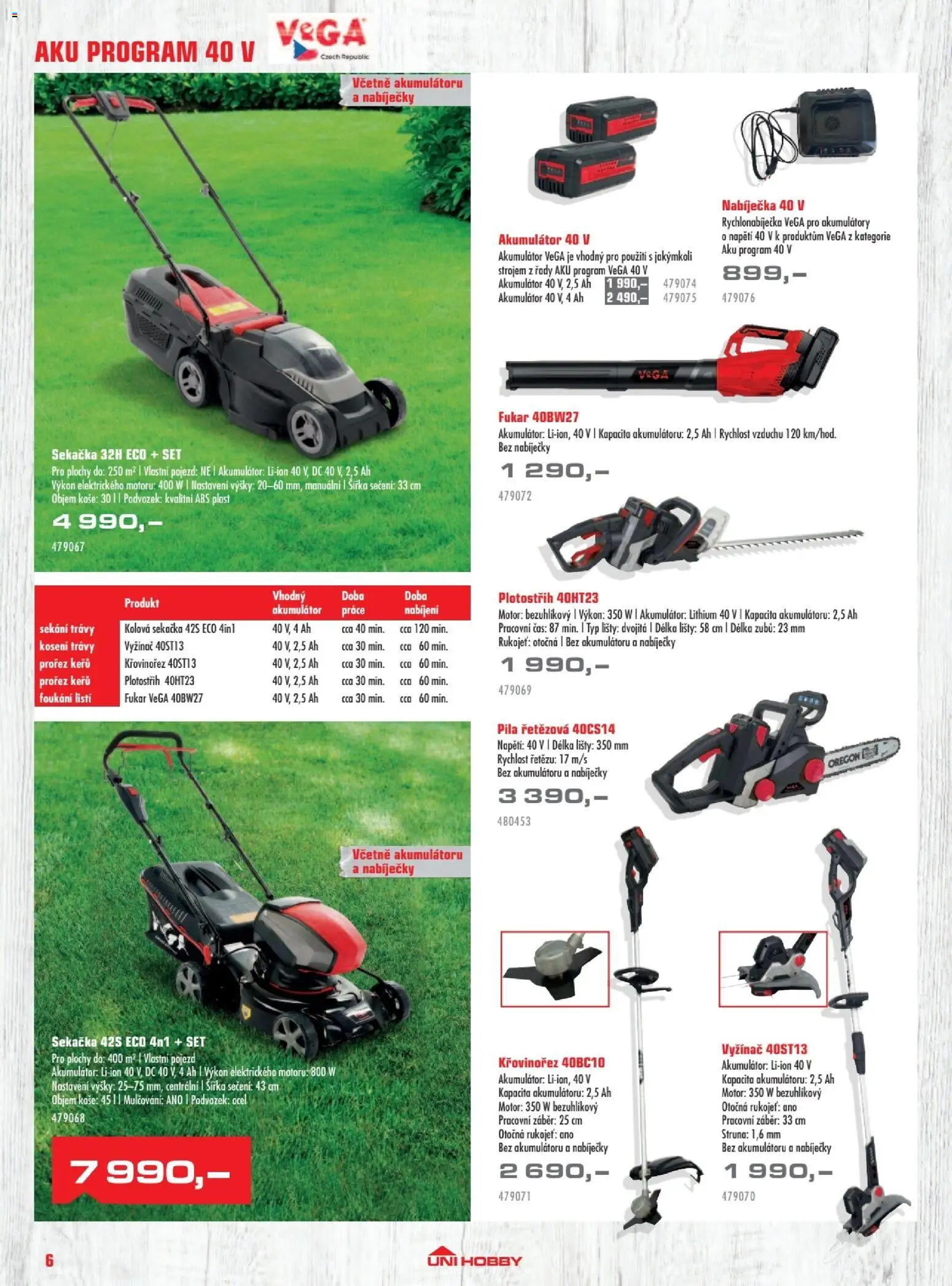 Uni Hobby katalog - Zahradní technika 2026 od 13.03.2026 | Strana: 6 | Produkty: Sekačka, Křovinořez, Kaše, Pila