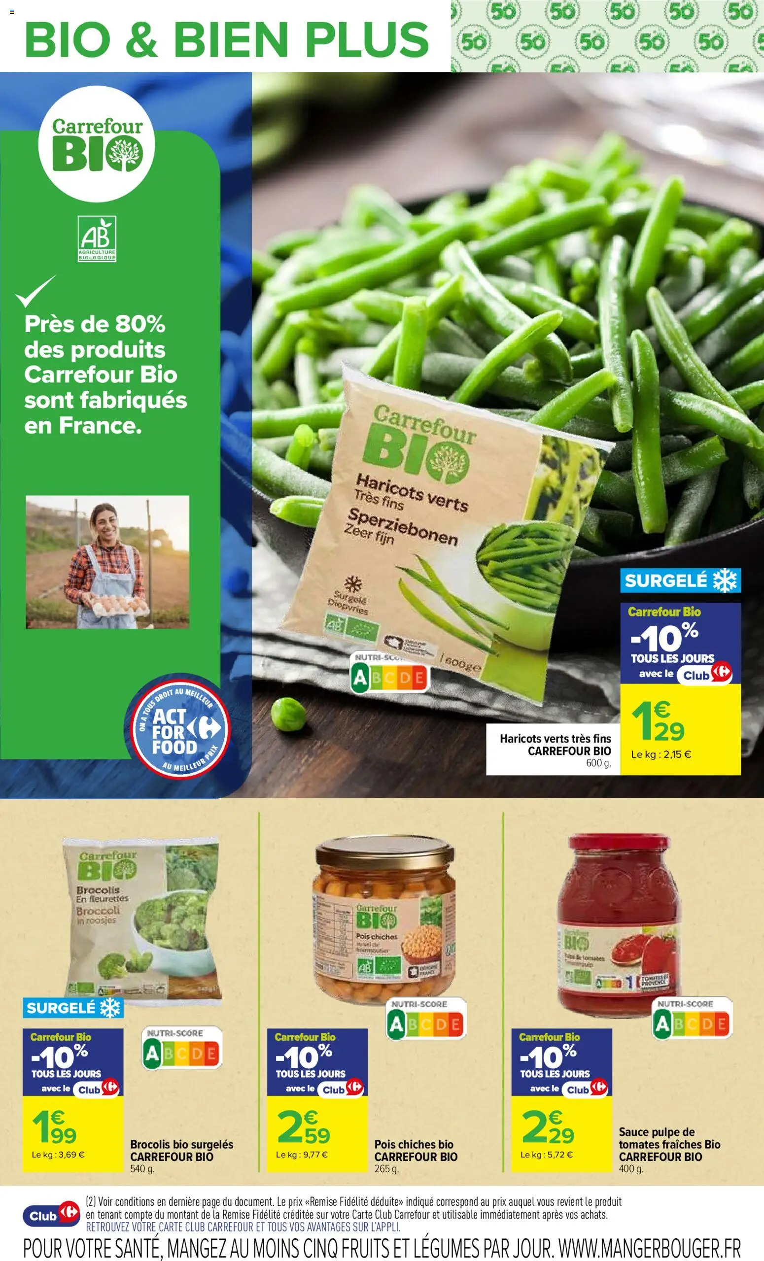 {H1} | Page: 6 | Produits: Haricots verts, Pois chiches, Pois, Tomates