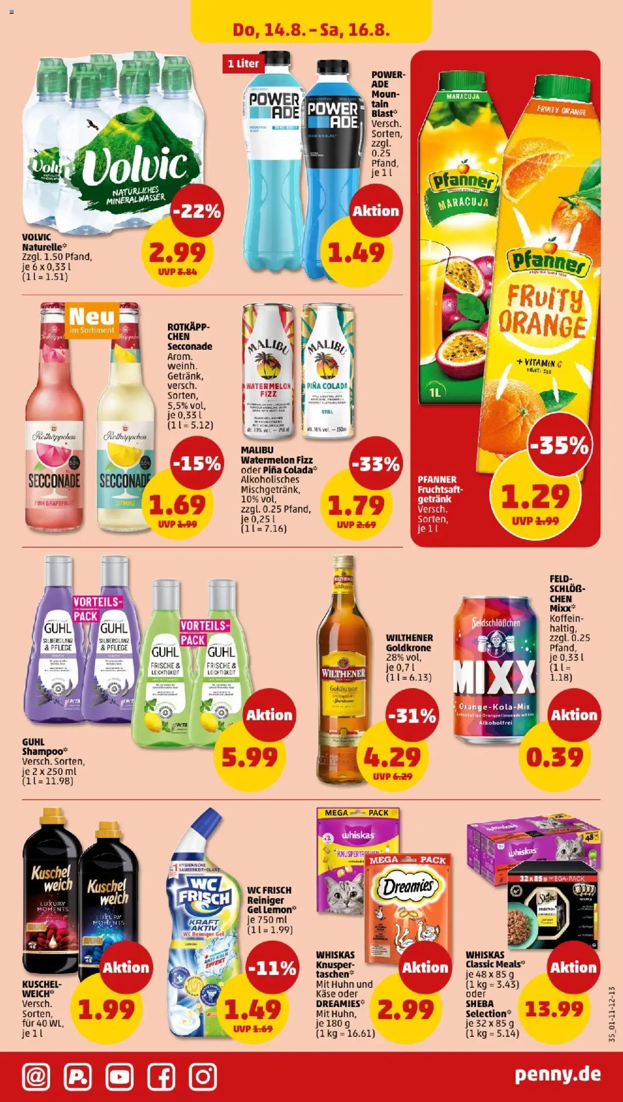 Penny - Sachsen-Anhalt - gültig ab dem 11.08.2025 | Seite: 35 | Produkte: Käse, Mineralwasser, Grapefruit, Fruchtsaft