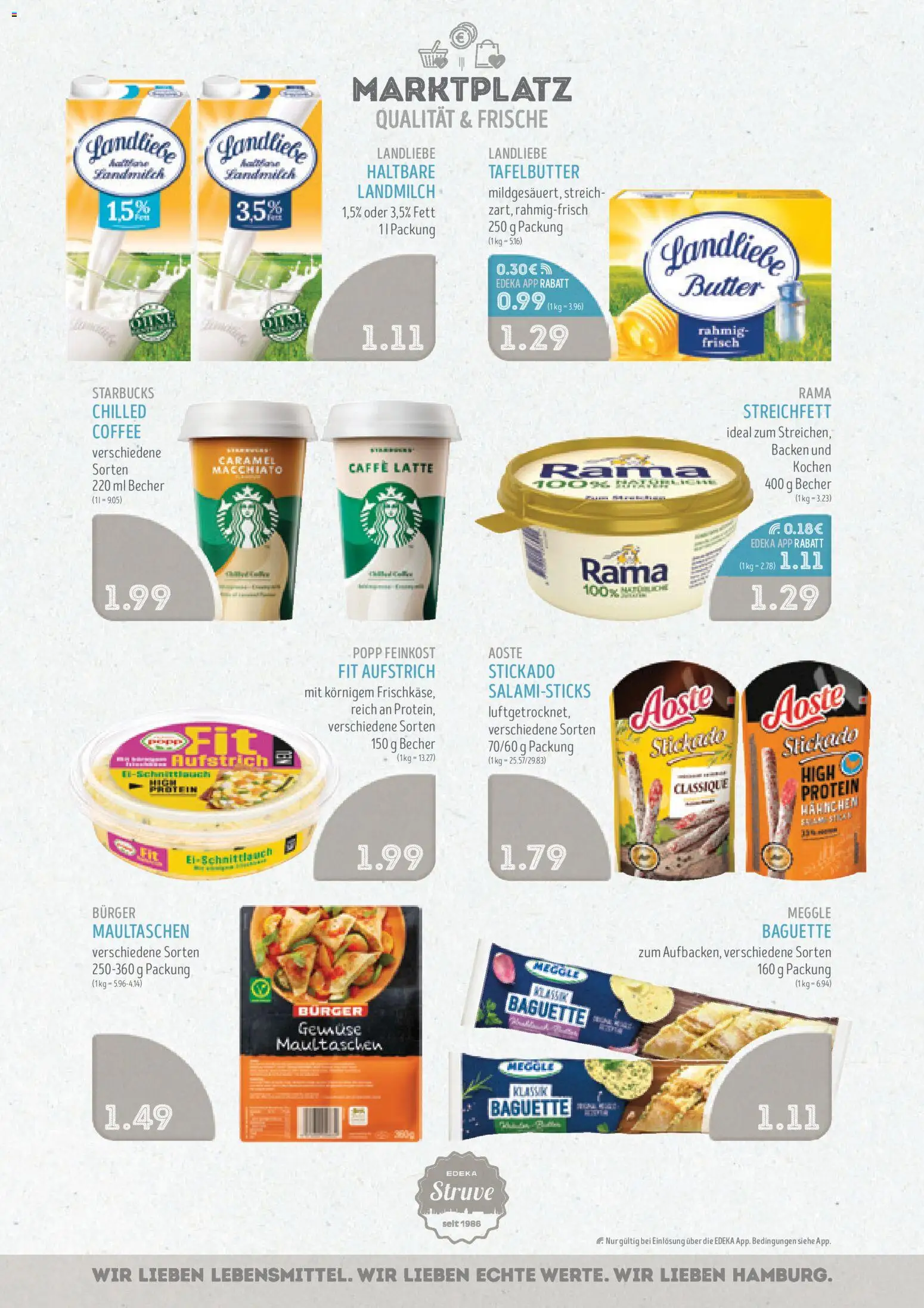 Edeka Struve Prospekt 	 – gültig ab 12.01.2026 | Seite: 7 | Produkte: Hahnchen, Starbucks, Burger, Baguette