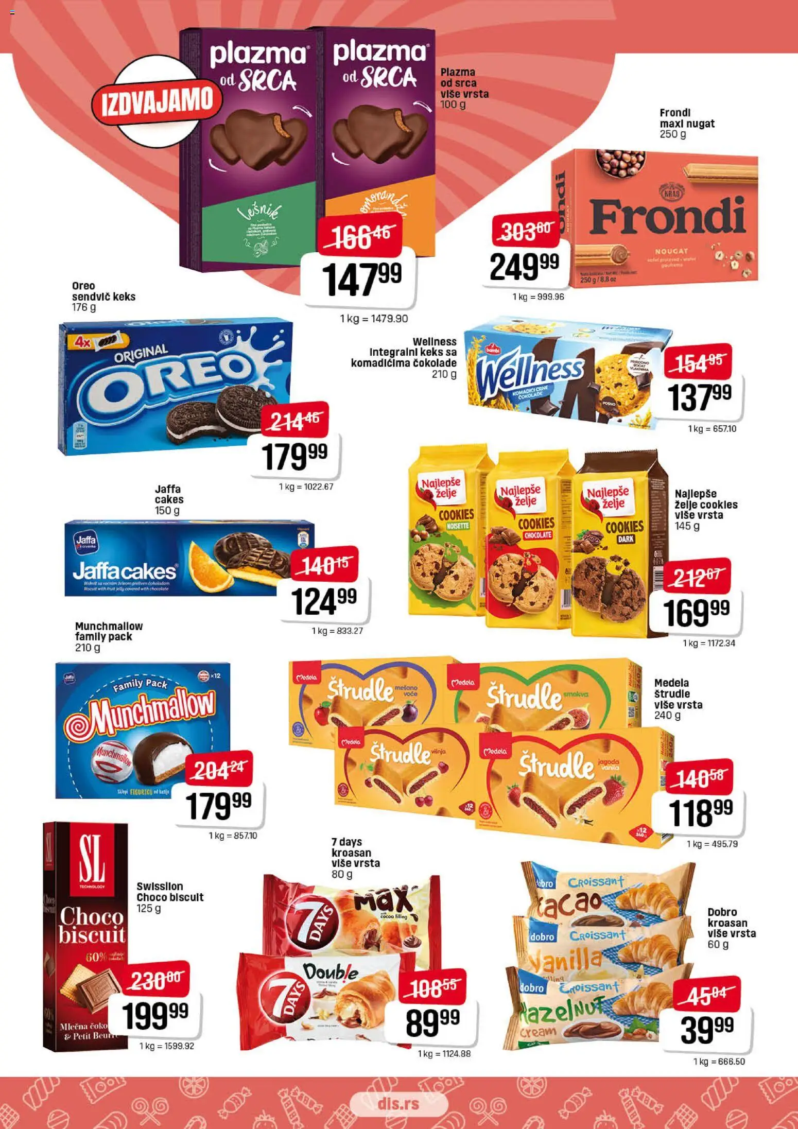 DIS katalog - važi od 15.01.2026 | Strana: 13 | Proizvode: Munchmallow, Oreo, Plazma, Kroasan