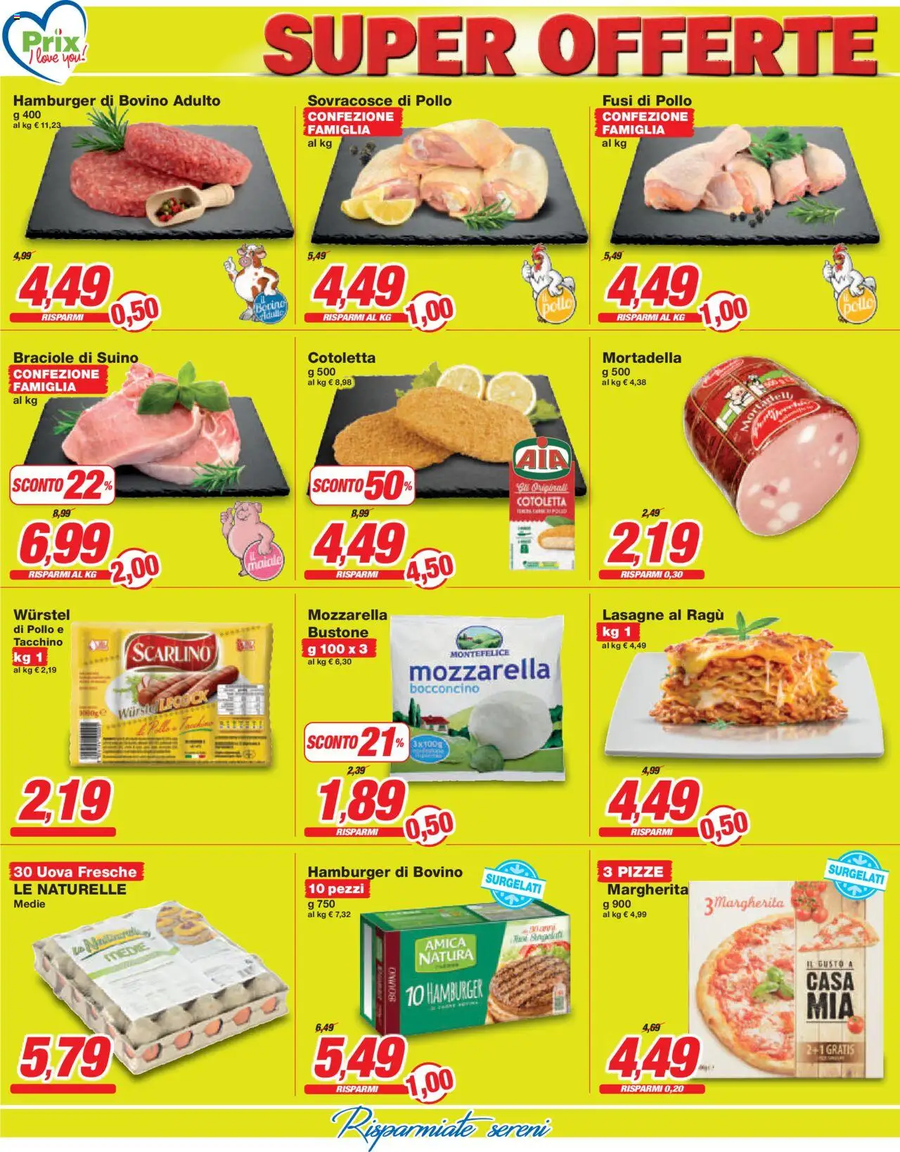 Volantino Prix del 26.09.2025 | Pagina: 10 | Prodotti: Bovino, Suino, Mozzarella, Hamburger