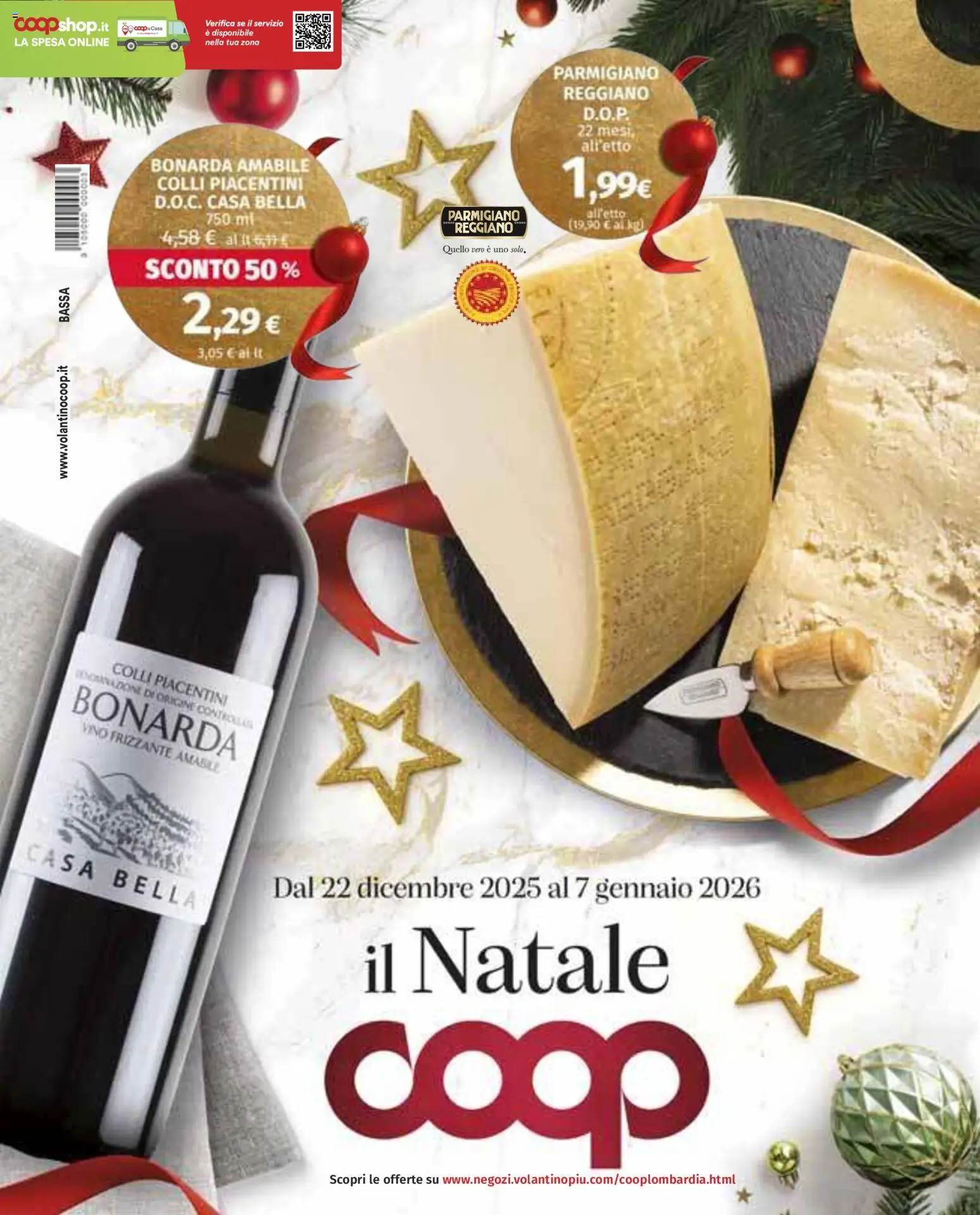 Volantino COOP del 22.12.2025 | Pagina: 1 | Prodotti: Vino, Parmigiano reggiano, Parmigiano
