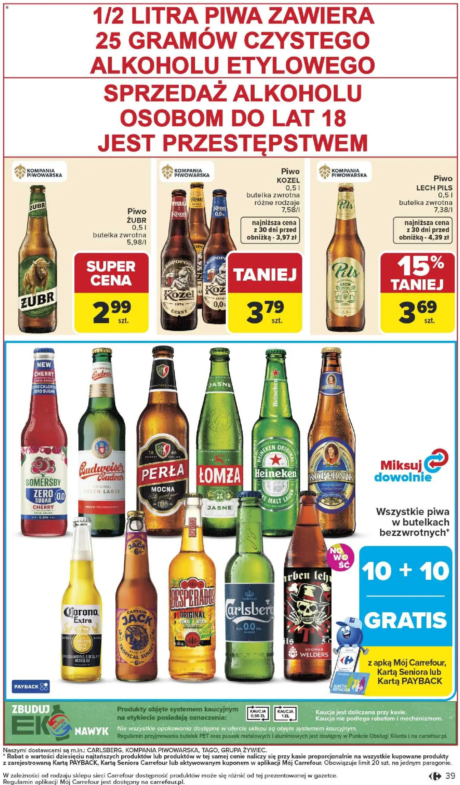Carrefour gazetka od 27.04.2026 | Strona: 41 | Produkty: Piwo, Somersby, Piwo kozel, Heineken