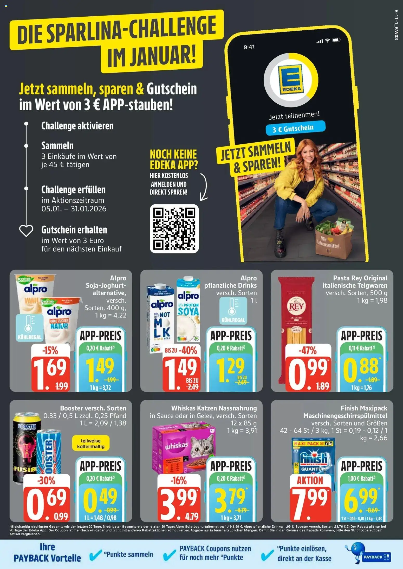 Edeka prospekt Hamburg	 – gültig ab 11.01.2026 | Seite: 13 | Produkte: Finish, Alpro, Pasta, Whiskas