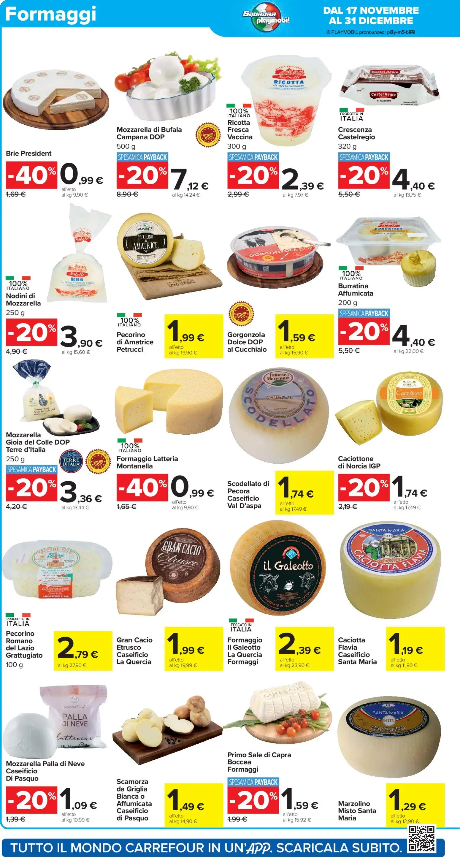 Volantino Carrefour del 17.11.2025 | Pagina: 8 | Prodotti: Sale, Mozzarella, Griglia, Crescenza