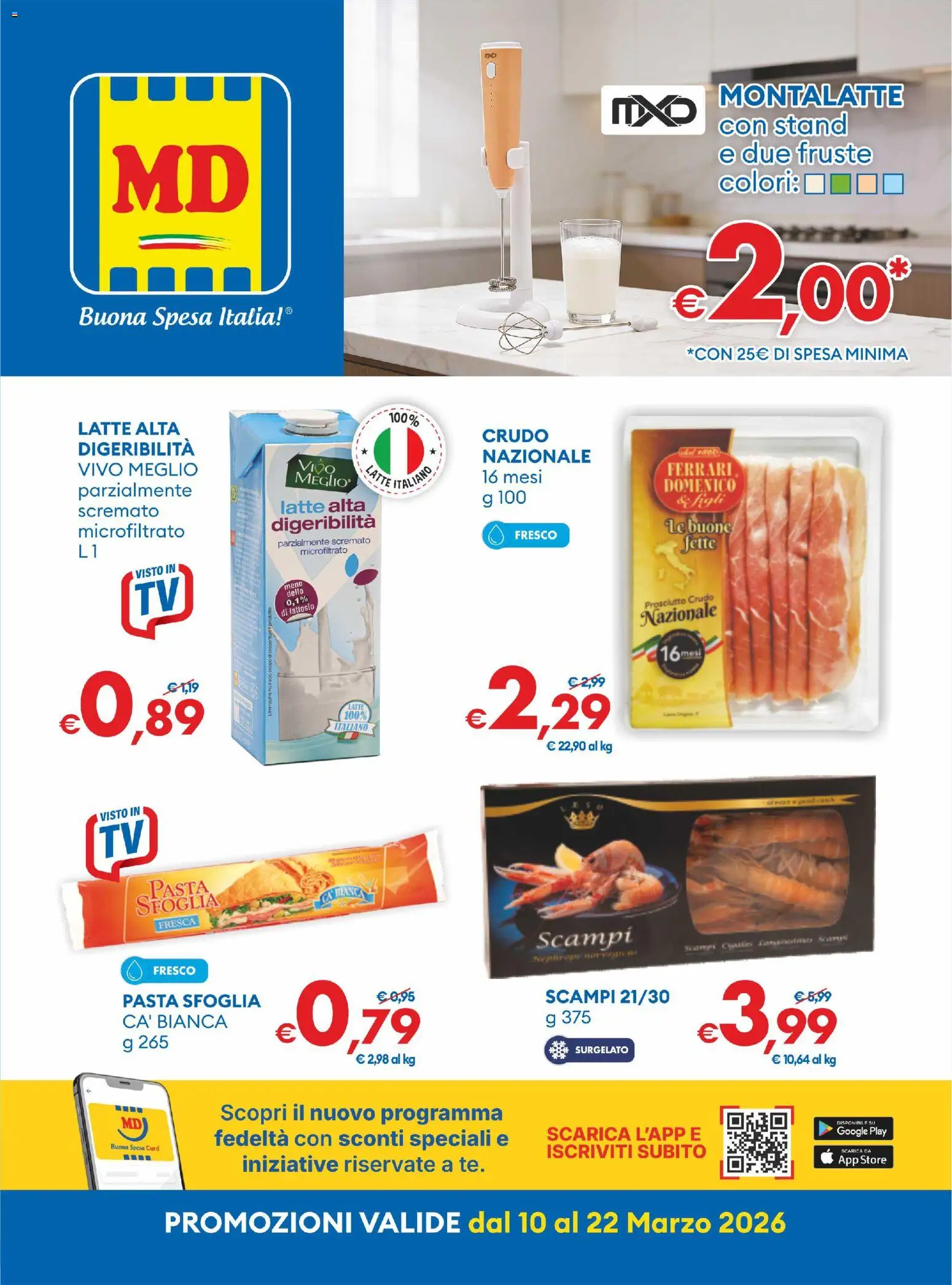 Volantino MD Discount del 10.03.2026 | Pagina: 2 | Prodotti: Pasta sfoglia, Latte, Prosciutto, Pasta
