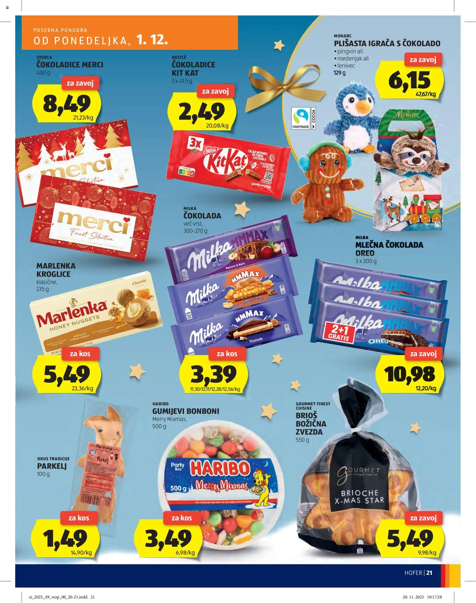 Hofer SI katalog | vrijedi od 27.11.2025 | Stranica: 21 | Proizvodi: Čokolada, Merci, Milka