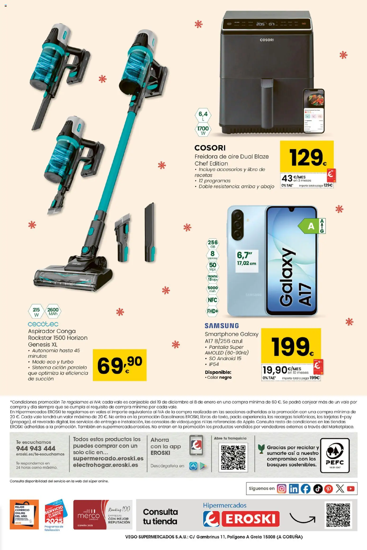 Eroski - Conekta │ válido desde el 18.12.2025 | Página: 15 | Productos: Té, Smartphone, Freidora, Aspirador