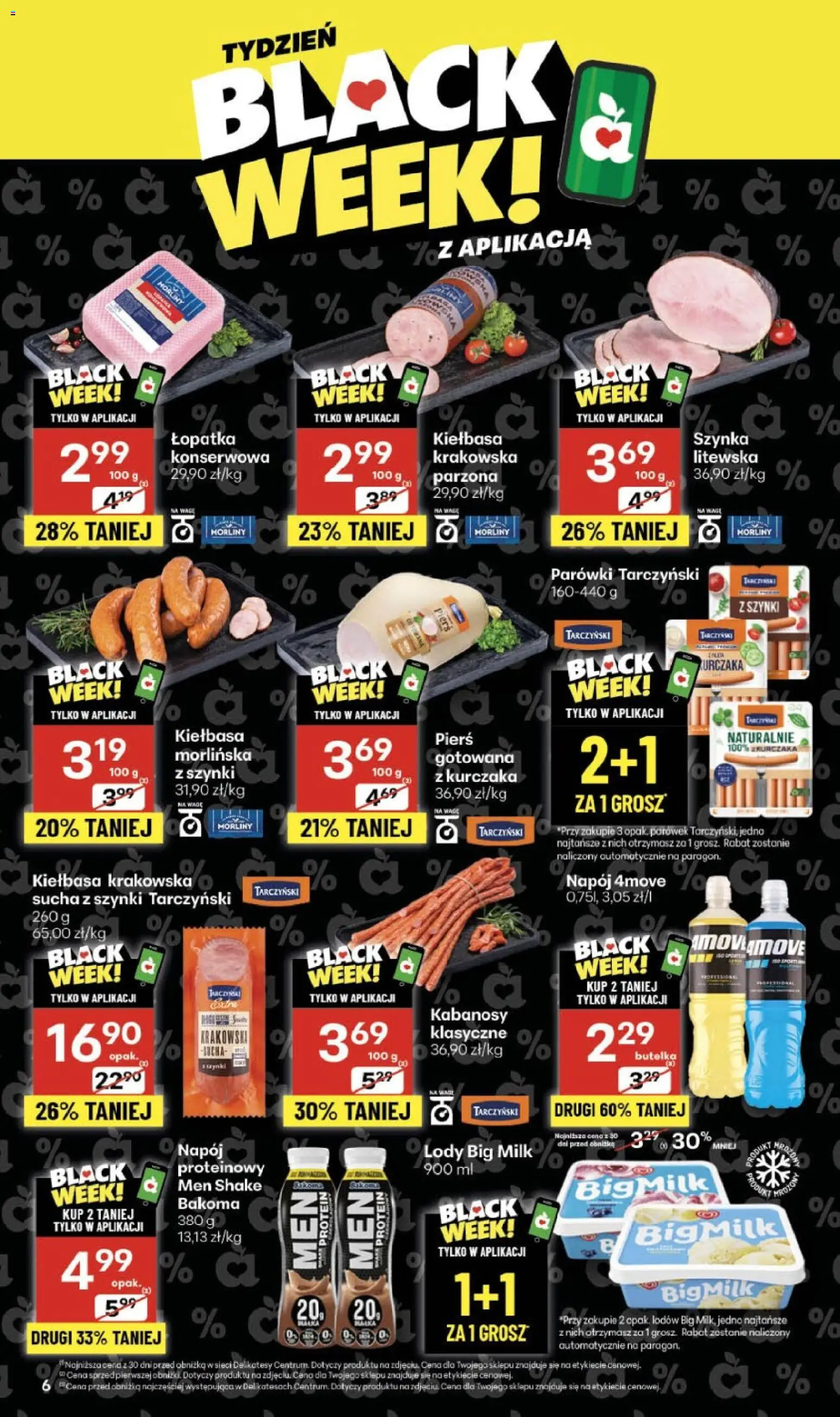 Delikatesy Centrum Gazetka - Sklepy Własne od 20.11.2025 | Strona: 6 | Produkty: Kiełbasa, Parówki, Big Milk, Lody