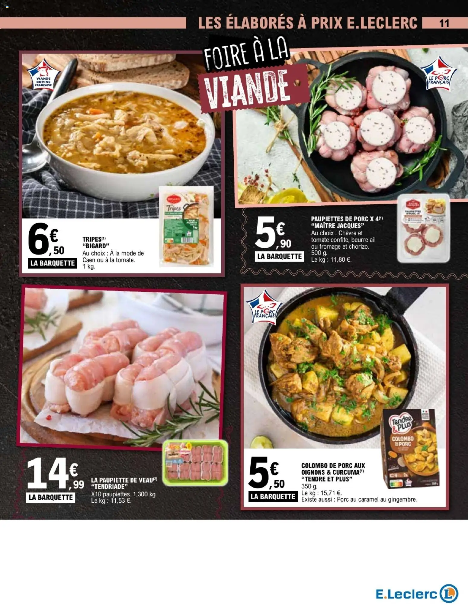 {H1} | Page: 11 | Produits: Ail, Beurre, Fromage, Viande