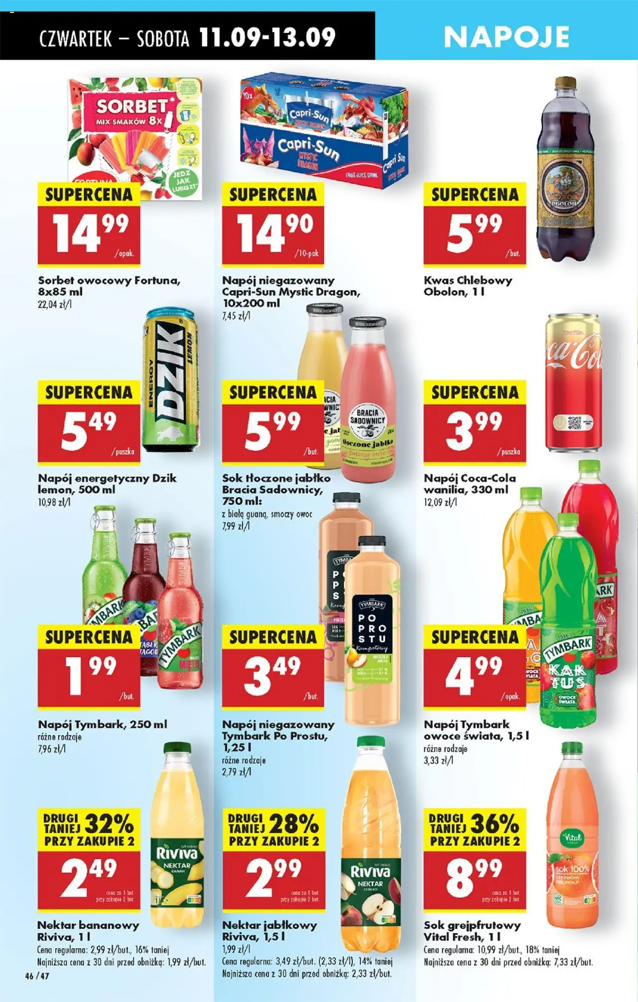 Biedronka gazetka - Oferta w tym tygodniu od 11.09.2025 | Strona: 48 | Produkty: Sok grejpfrutowy, Kwas chlebowy, Mięta, Owoce