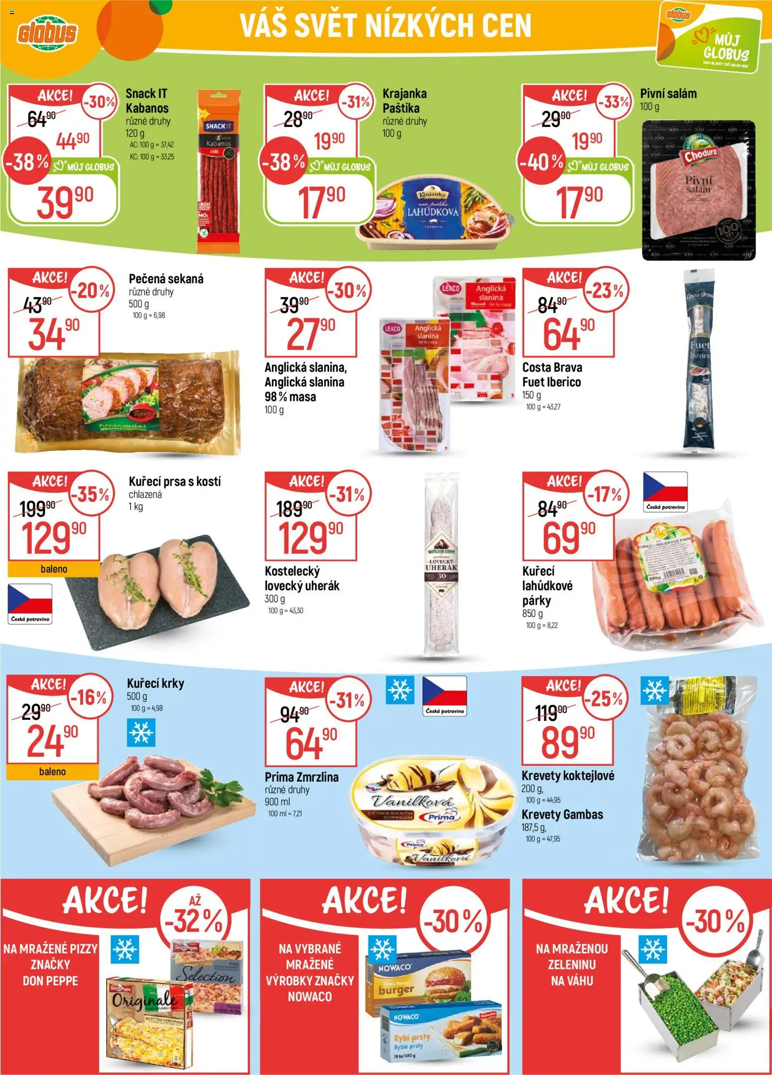 Globus leták - Olomouc od 07.01.2026 | Strana: 19 | Produkty: Párky, Anglická slanina, Rybí prsty, Krevety