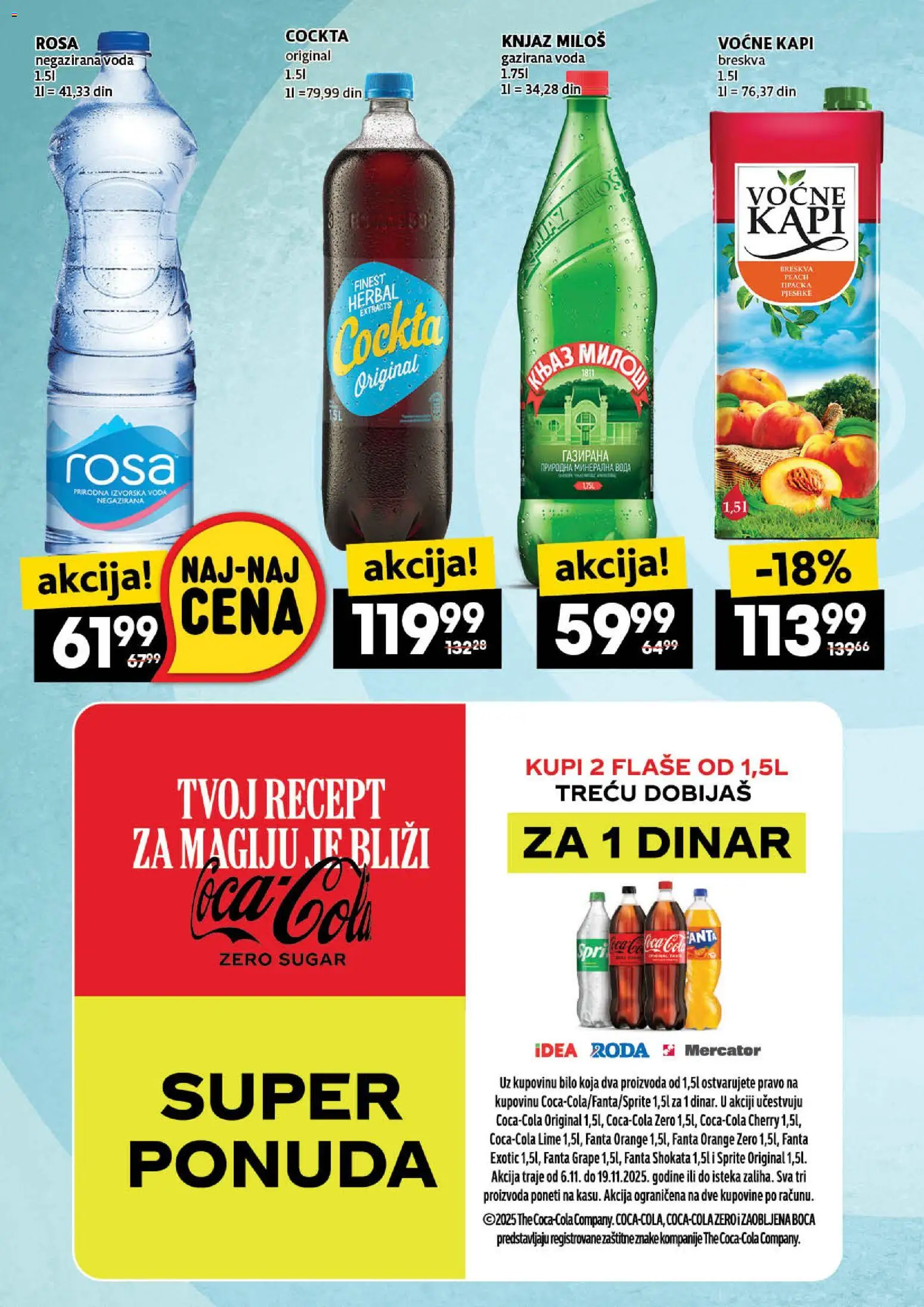 Idea katalog - važi od 06.11.2025 | Strana: 24 | Proizvode: Negazirana voda, Voda, Breskva