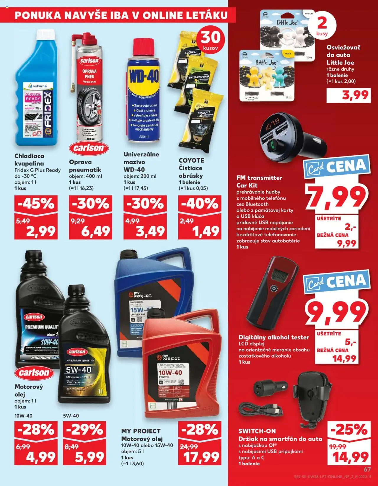 Kaufland Partizánske │ platný od 10.07.2025 | Strana: 67 | Produkty: Alkohol tester, Olej, Alkohol, USB