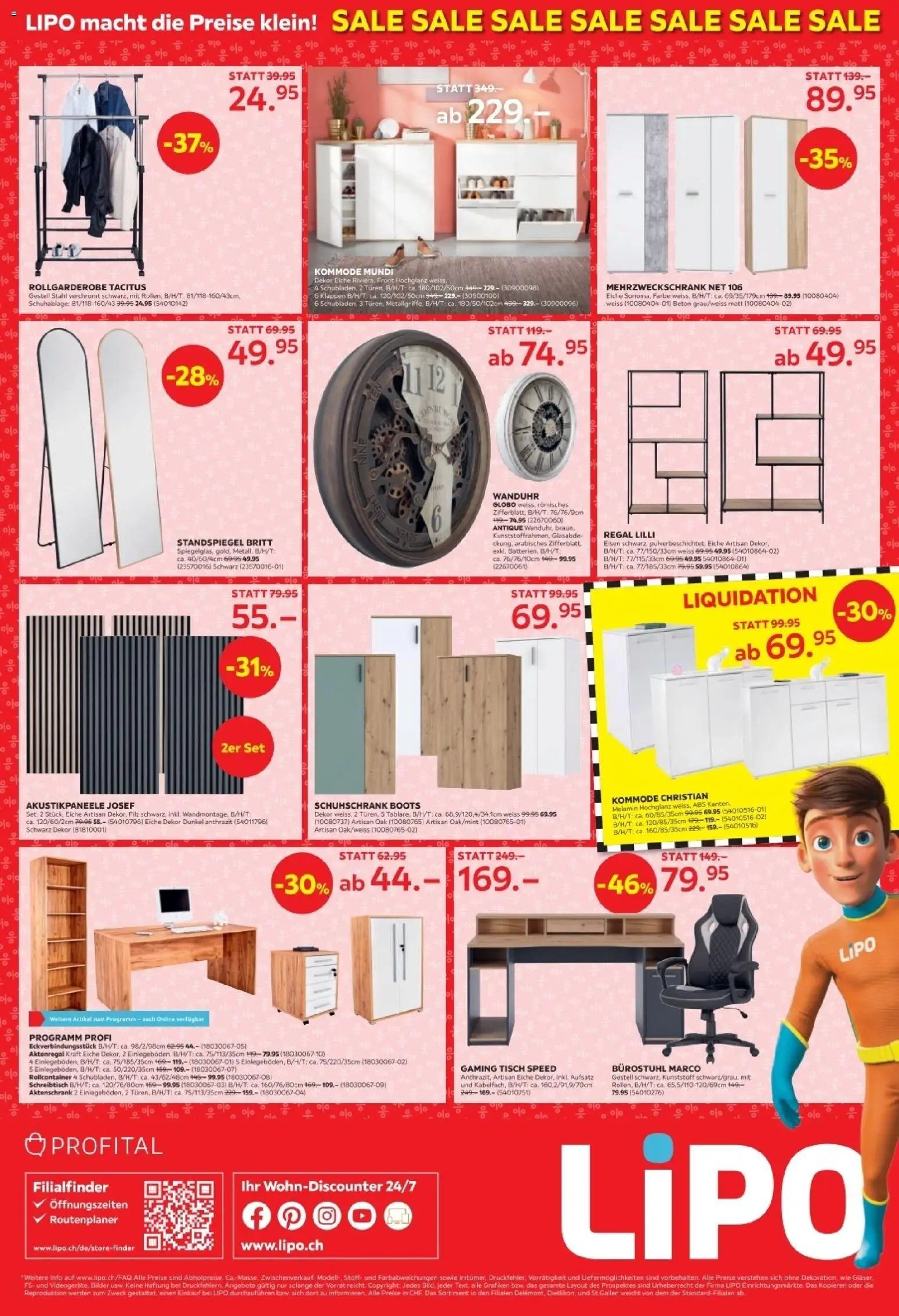 Lipo Aktionen Sale – gültig ab 23.12.2025 | Seite: 8 | Produkte: Tisch, Standspiegel, Schuhschrank, Aktenregal