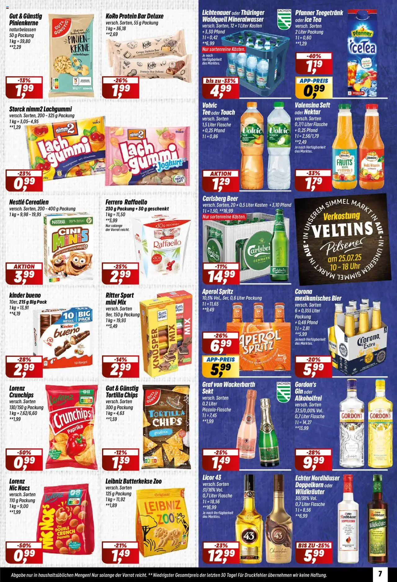 Simmel Prospekt 	 - gültig ab dem 21.07.2025 | Seite: 7 | Produkte: Bier, Sekt, Mineralwasser, Volvic