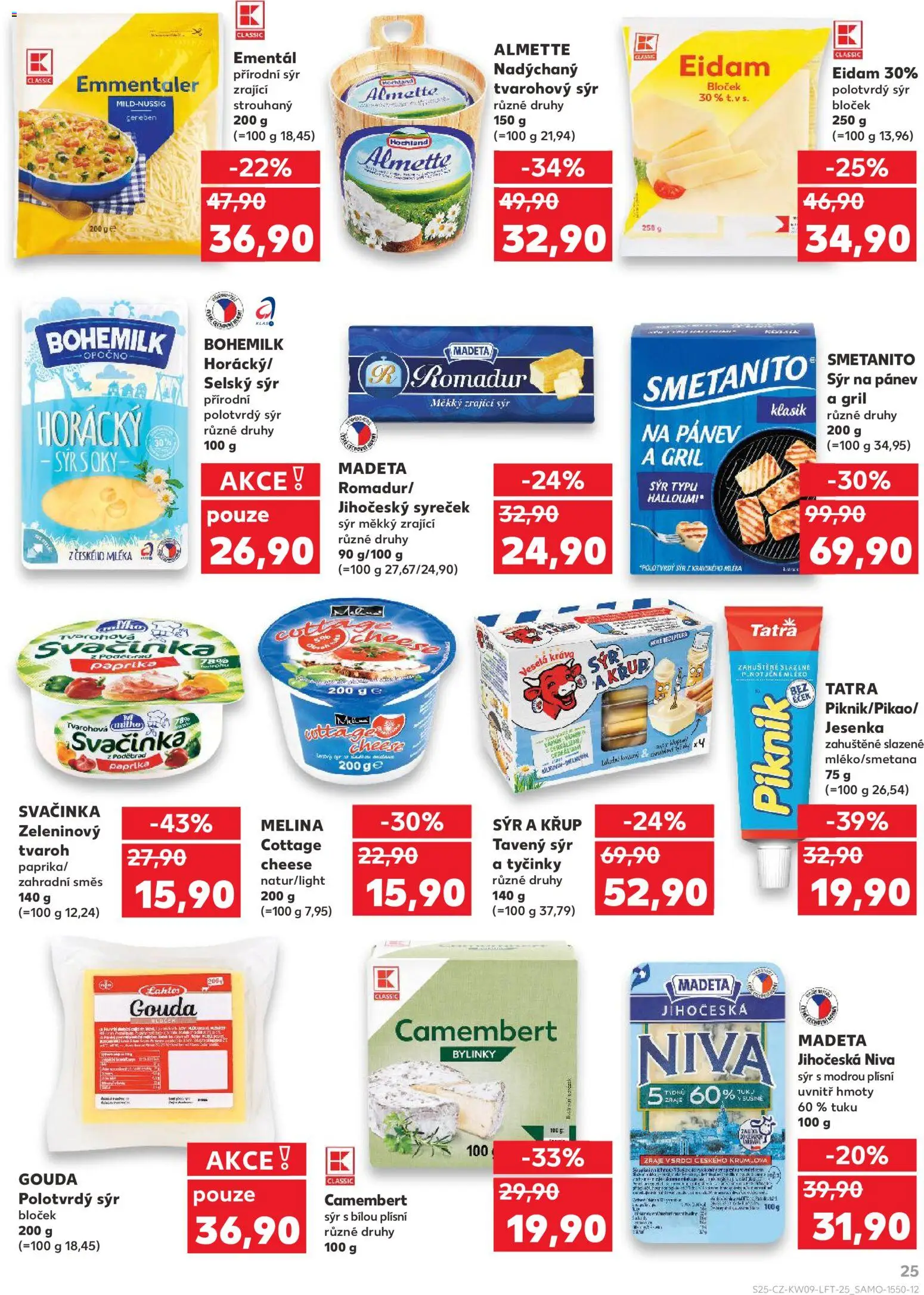 Kaufland leták - Praha 4 od 25.02.2026 | Strana: 25 | Produkty: Gouda, Zrající sýr, Romadur, Cottage cheese