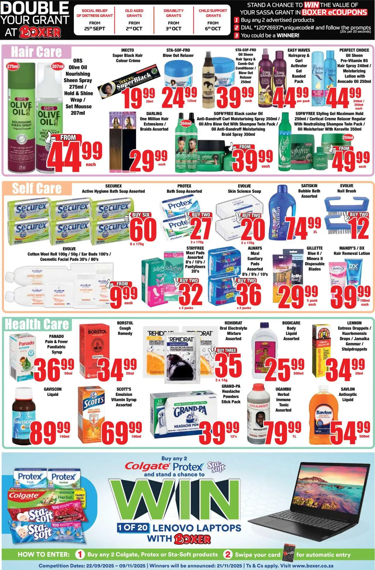 New Boxer catalogue – valid from 22.09.2025 | Page: 11 | Products: Pads, Oil, Hair spray, Lotion