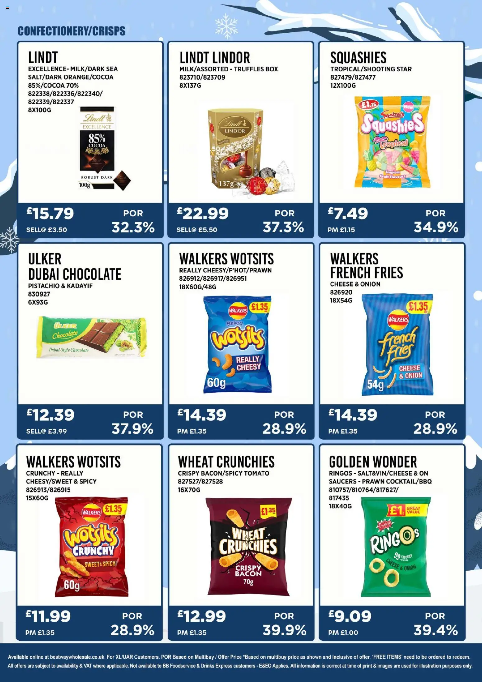 {H1} | Page: 7 | Products: Onion, Lindor, Chocolate, Bacon