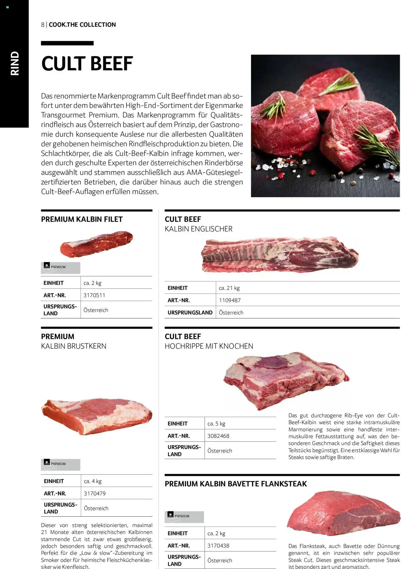 Transgourmet Cook Look-Book gültig ab 01.09.2023 | Seite: 8 | Produkte: Rindfleisch