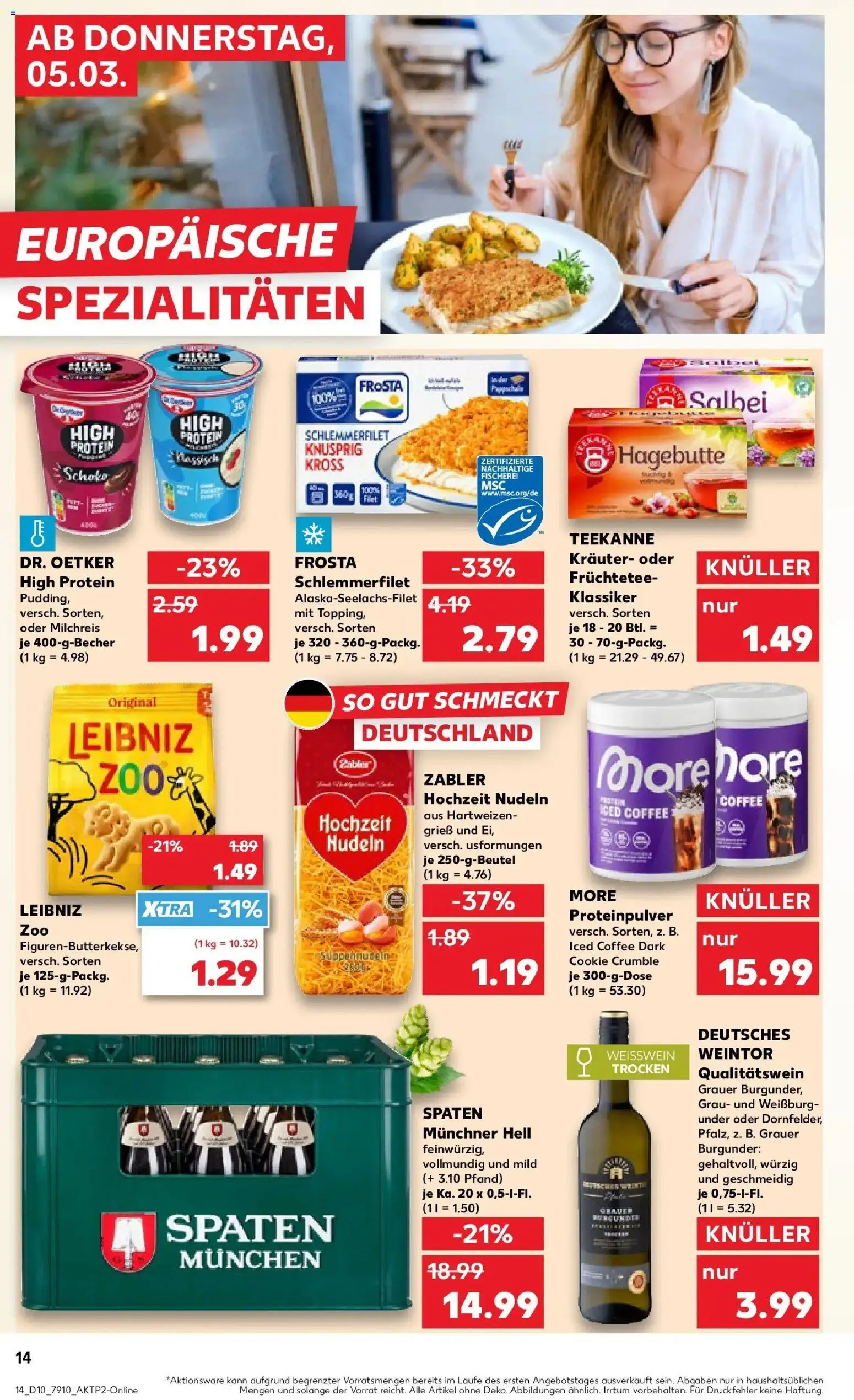 Kaufland Prospekt Hof	 – gültig ab 05.03.2026 | Seite: 14 | Produkte: Frosta, Teekanne, Pasta, Nudeln