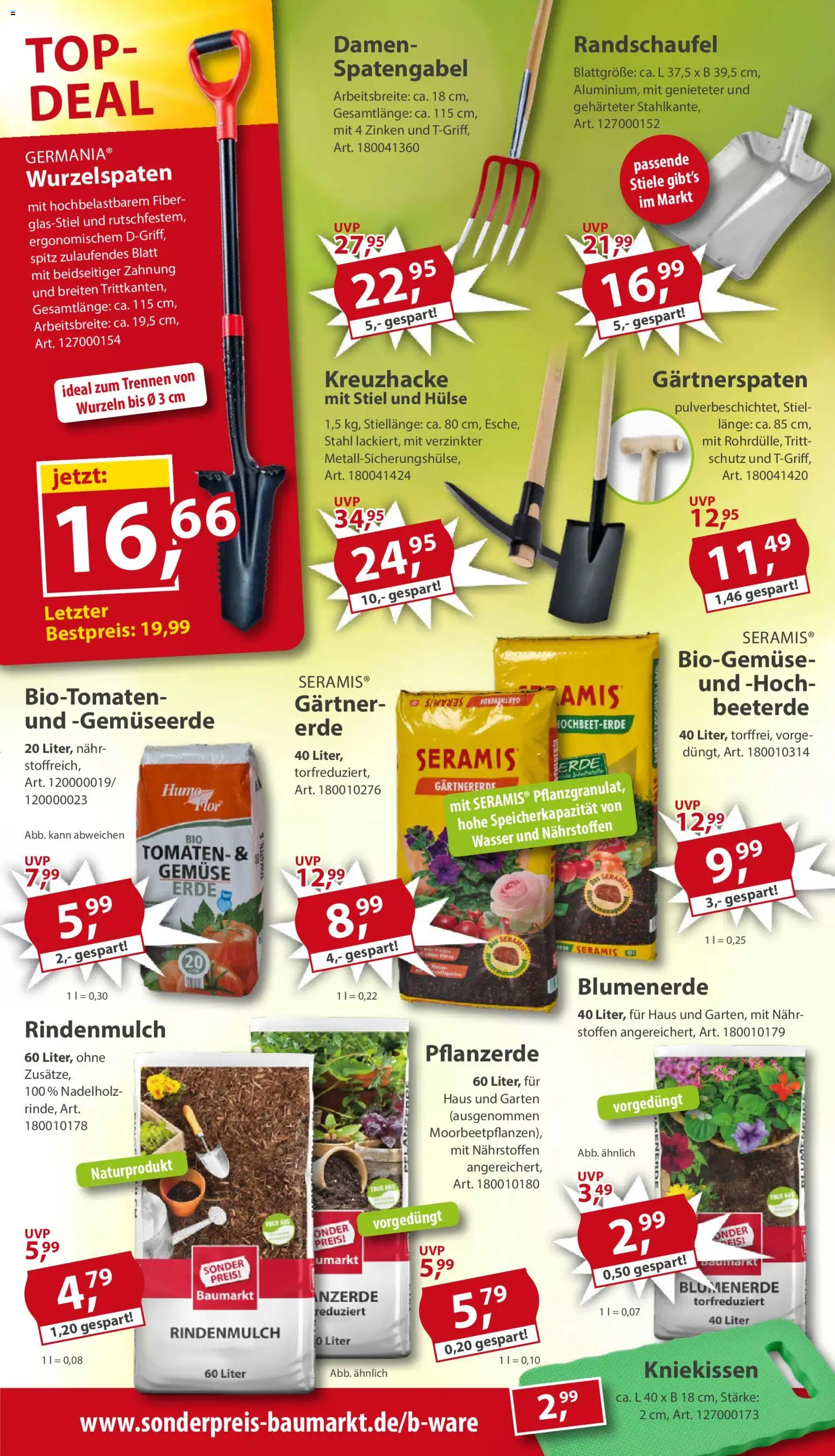 Sonderpreis Baumarkt Prospekt 	 – gültig ab 25.04.2026 | Seite: 13 | Produkte: Pflanzerde, Tomaten, Blumenerde, Gemüse