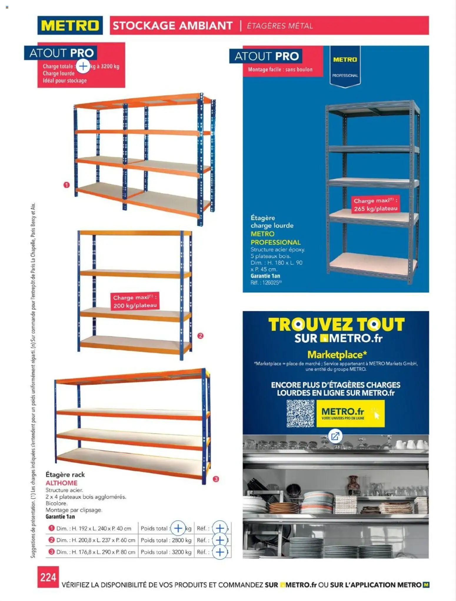 {H1} | Page: 224 | Produits: Poids, Étagère