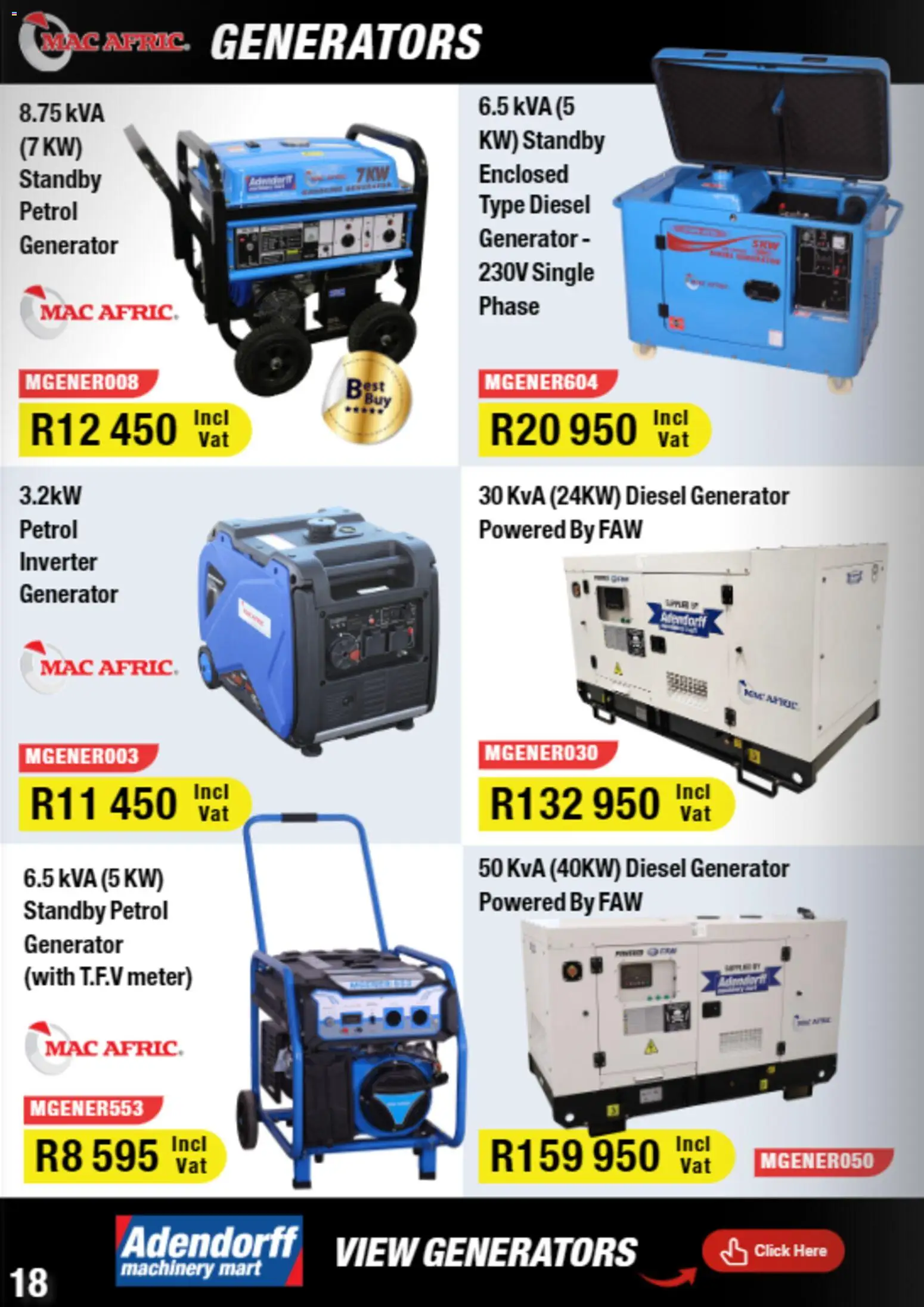 New Adendorff catalogue – valid from 01.01.2026 | Page: 20 | Products: Generator