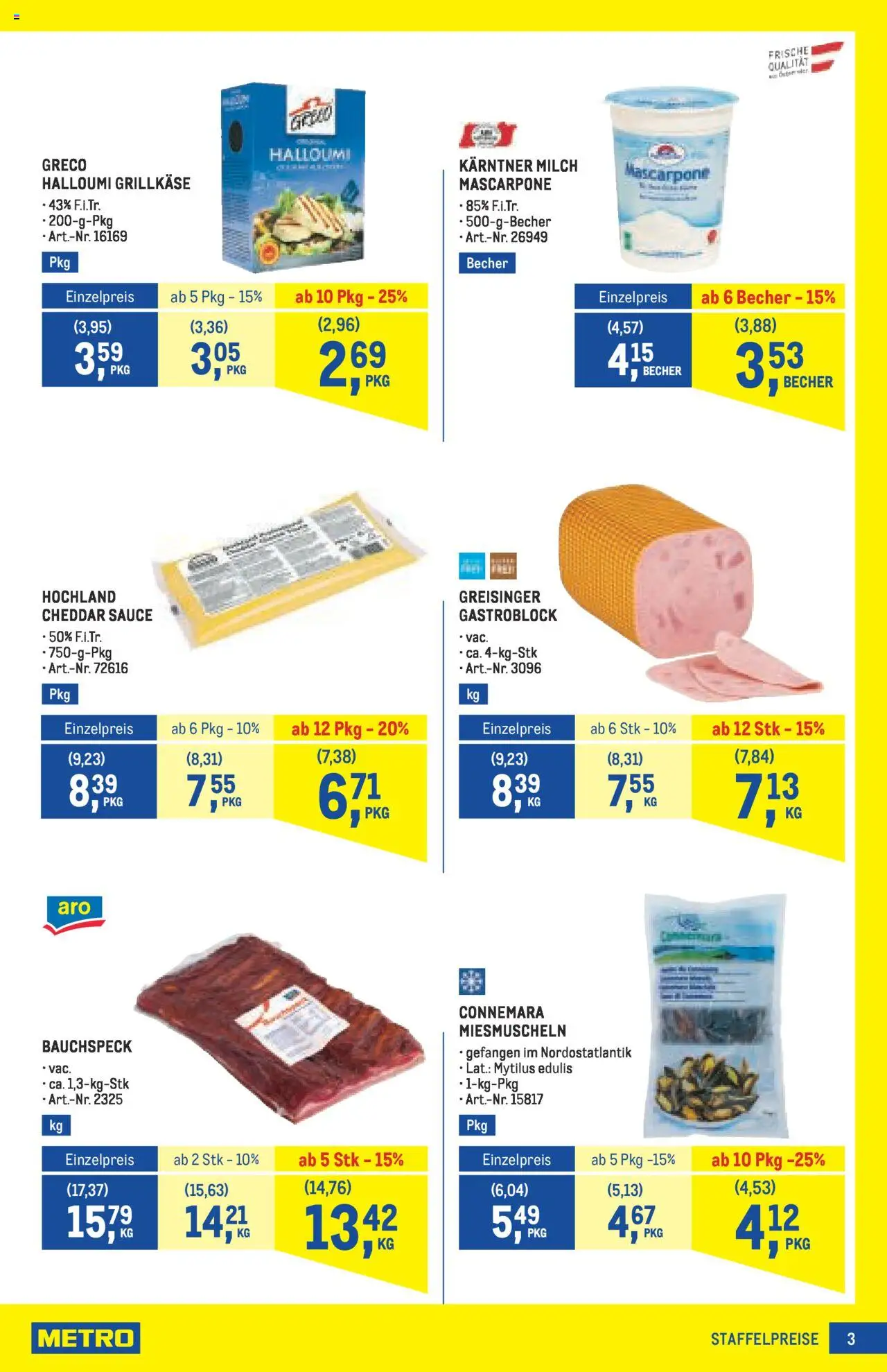 Metro Angebote Profi gültig ab 21.08.2025 | Seite: 3 | Produkte: Milch
