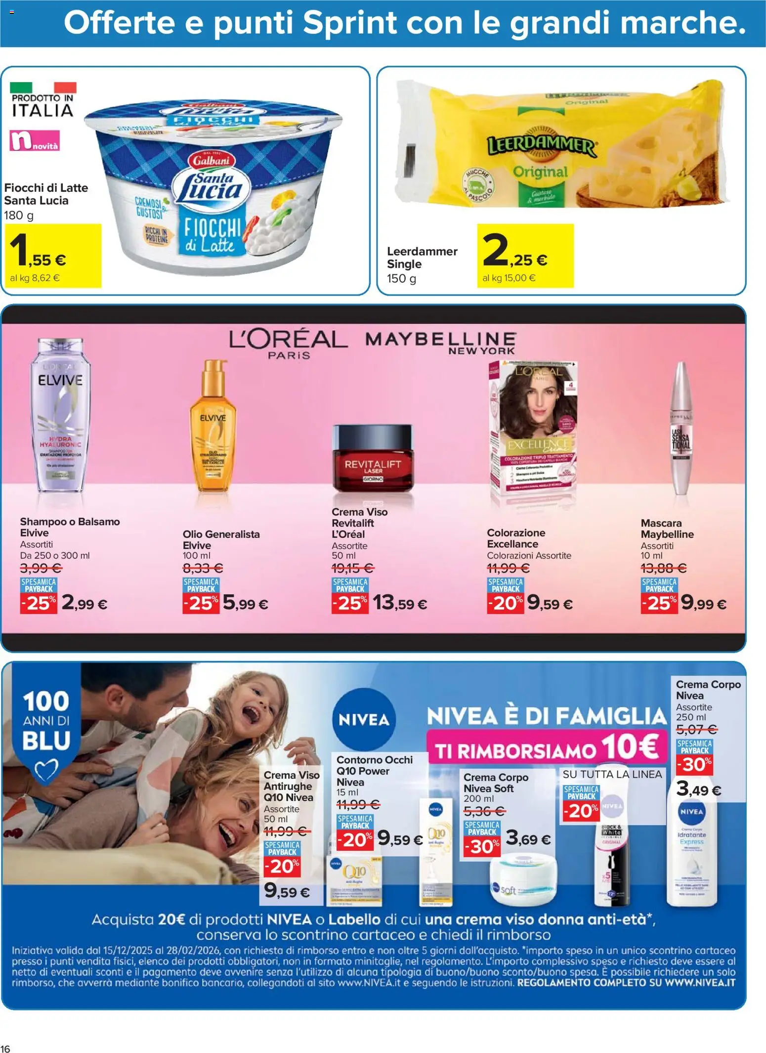 Volantino Carrefour del 27.01.2026 | Pagina: 16 | Prodotti: Balsamo, Fiocchi di latte, Latte, Olio