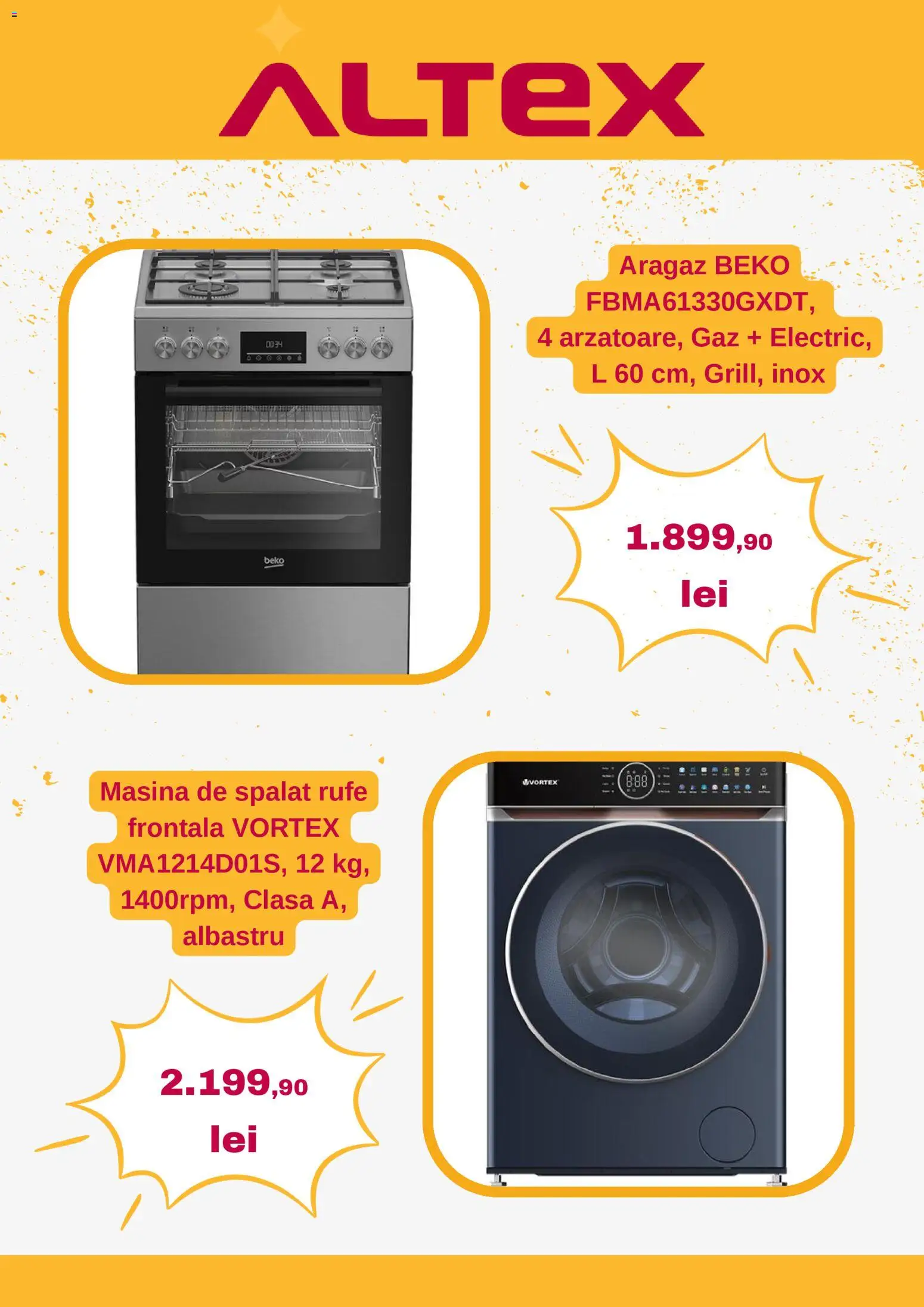 Noul catalog Altex – valabil de la 25.12.2025 | Pagină: 6 | Produse: Mașină De Spălat, Aragaz