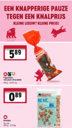 Koekjes Nic Nac, Koekjes Nic Nac, 400 g - Voorbeeld van een folder van Delhaize, geldig van 30.10.2025 | Pagina: 43 | Producten: Koekjes, Chocolade