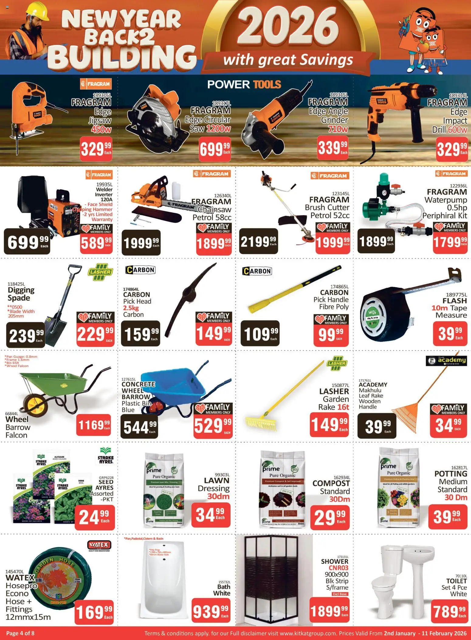 New KIT KAT Cash & Carry catalogue – valid from 02.01.2026 | Page: 4 | Products: Toilet, Shower, Basin, Tape