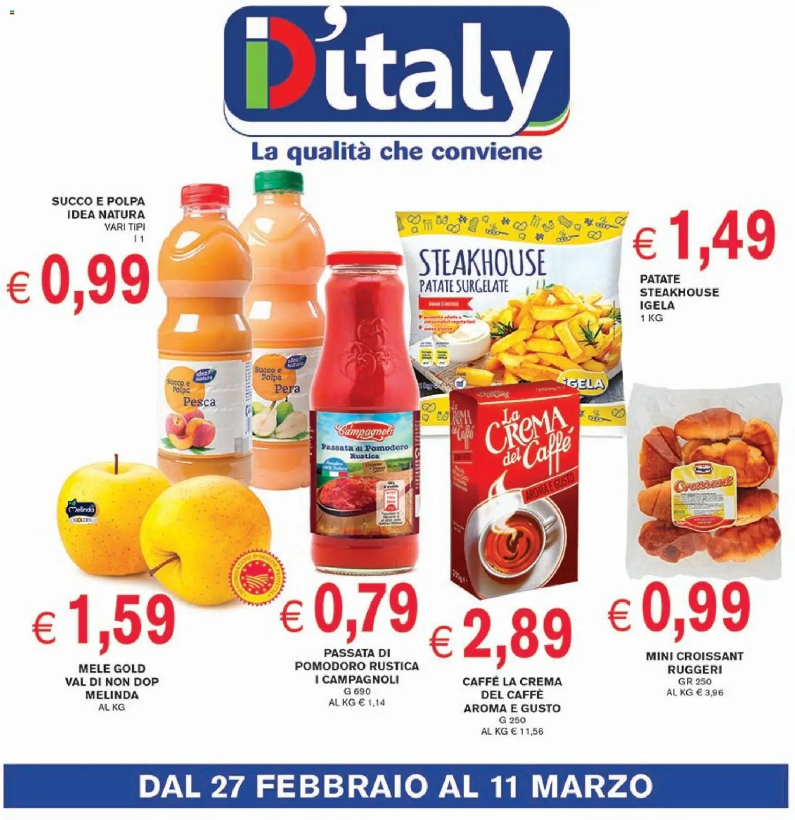 Volantino Coal del 27.02.2026 | Pagina: 1 | Prodotti: Crema, Caffè, Pesca, Croissant